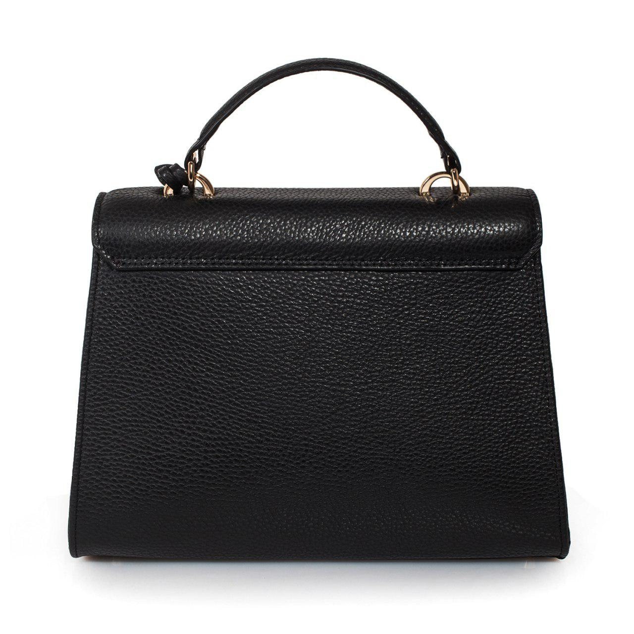 Leather Top Handle Bag, Black Leather Handbag Top Handle, Women's Leather Bag KF-2991 - Image 4