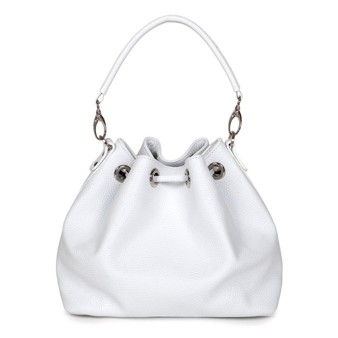 Leather Crossbody Bag, White Leather Shoulder Bag, Women's Leather Cross body Bag, Leather bag KF-2738 - Image 4