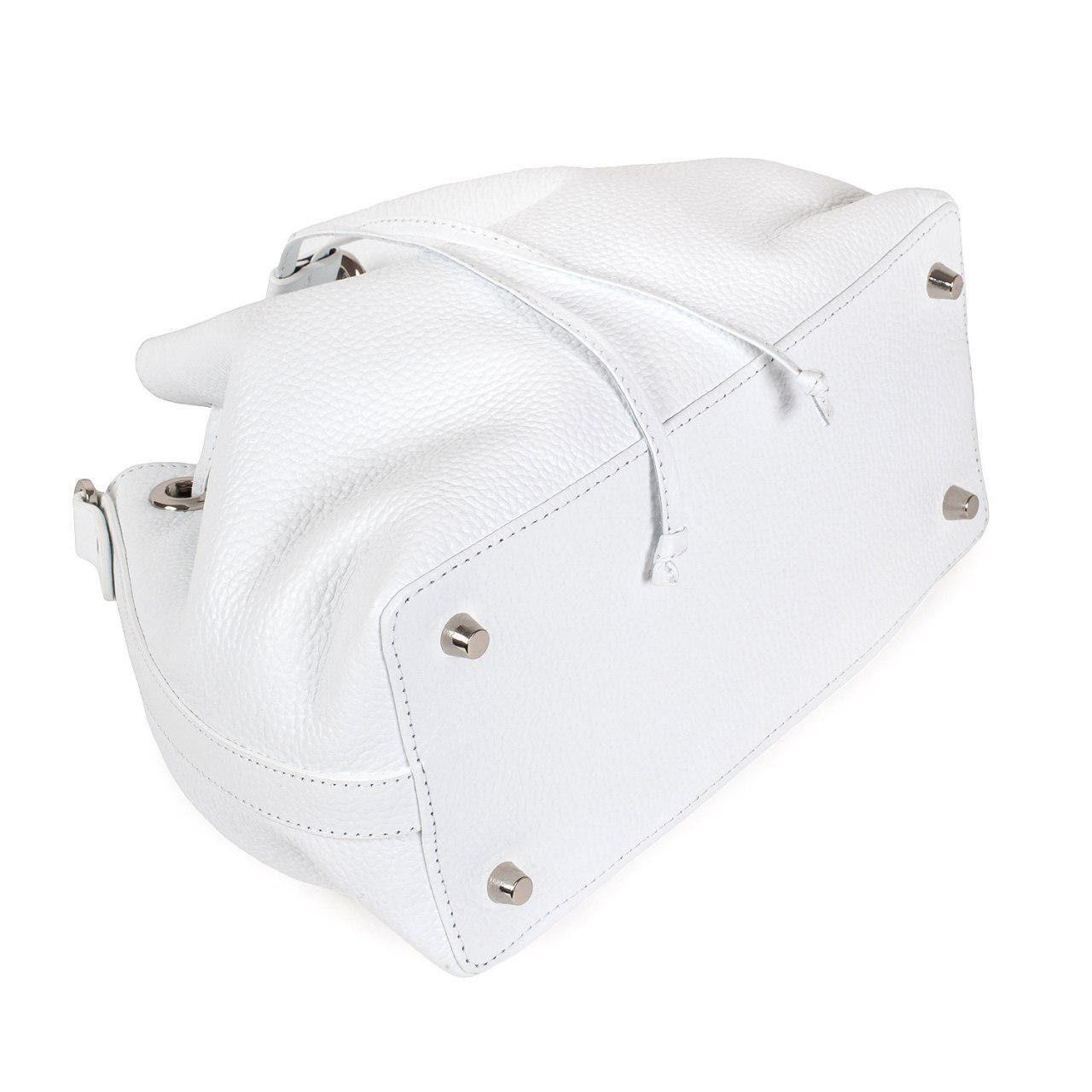Leather Crossbody Bag, White Leather Shoulder Bag, Women's Leather Cross body Bag, Leather bag KF-2738 - Image 6