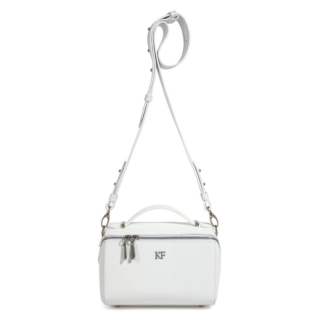 Leather Cross body Bag, White Leather Shoulder Bag, Women's Leather Crossbody Bag, Leather bag KF-3075