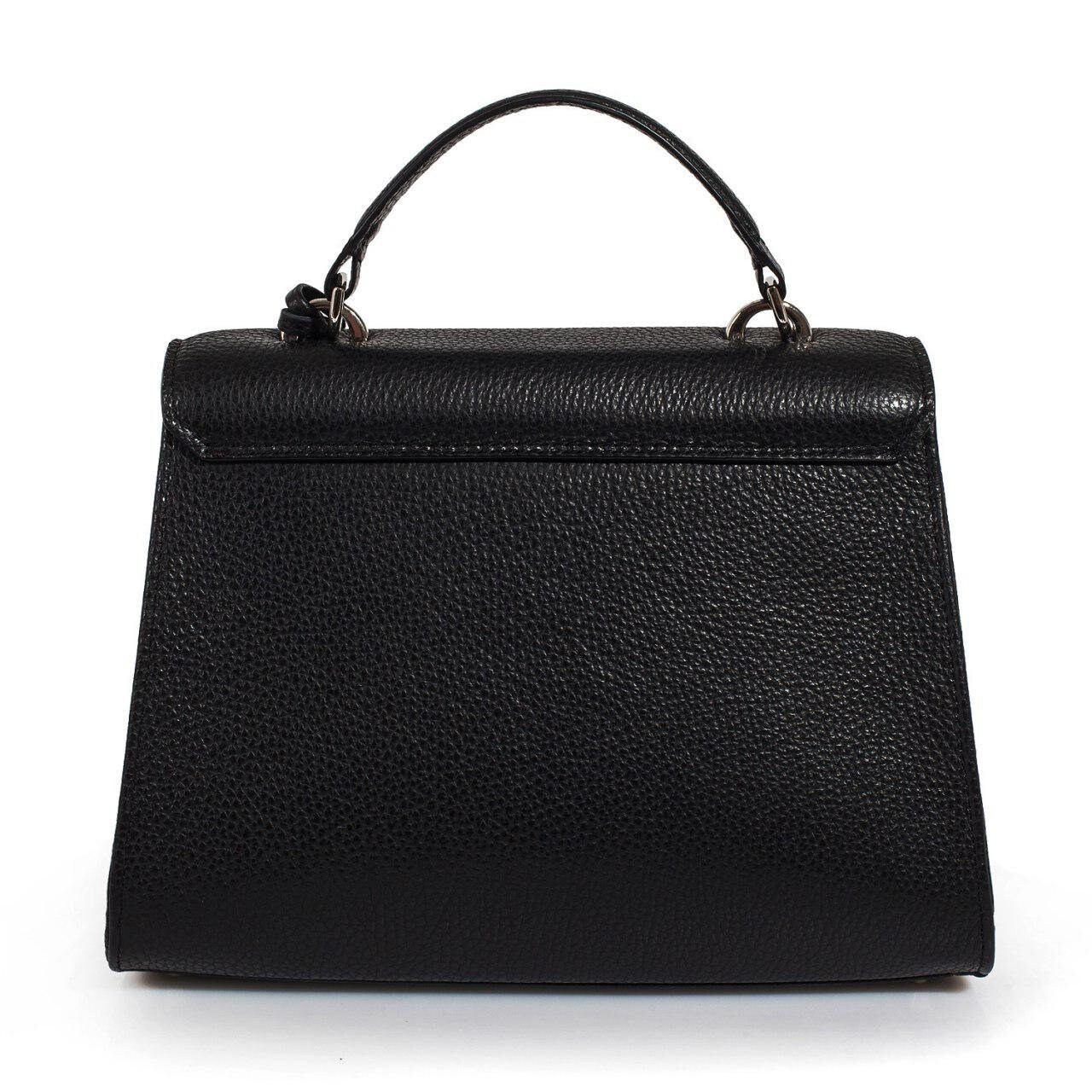 Leather Top Handle Bag, Black Leather Handbag Top Handle, Women's Leather Bag KF-2990 - Image 4