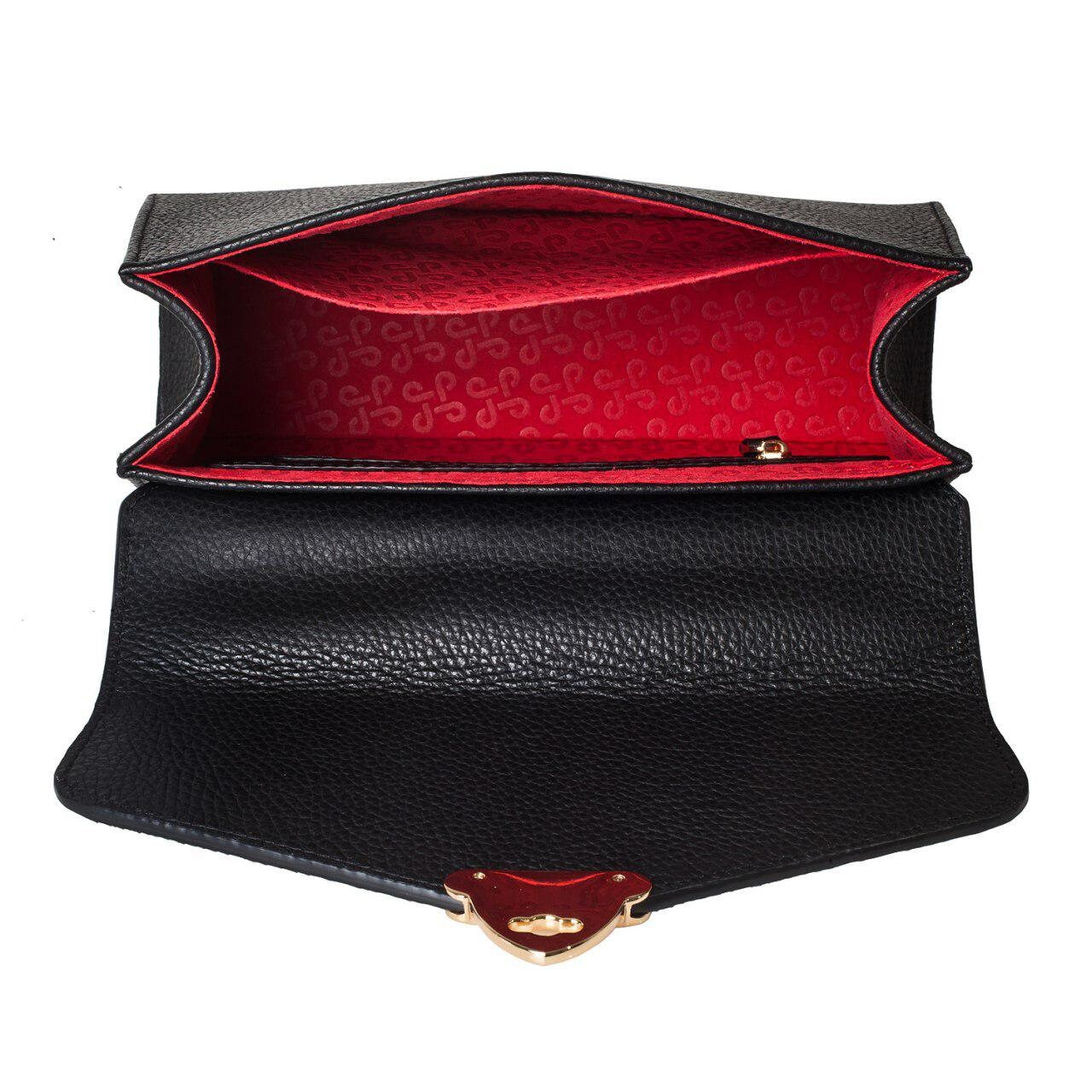 Leather Top Handle Bag, Black Leather Handbag Top Handle, Women's Leather Bag KF-2991 - Image 5