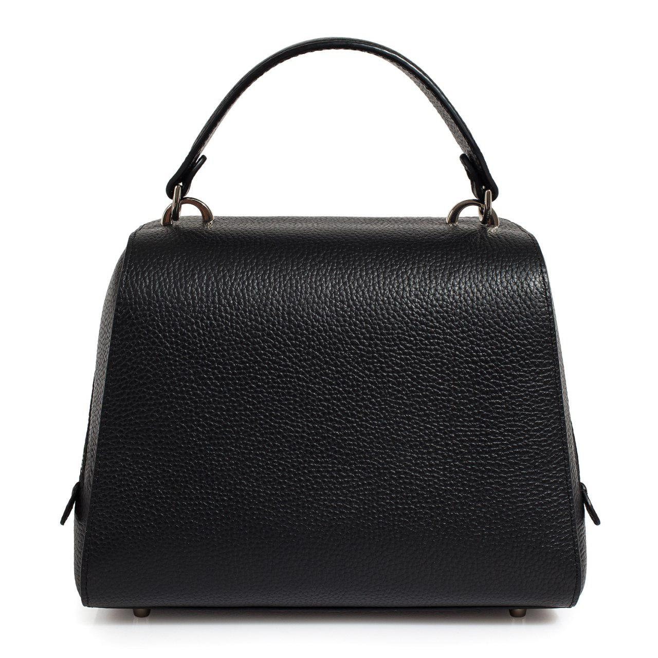 Leather Top Handle Bag, Black Leather Handbag Top Handle, Women's Leather Bag KF-3028 - Image 4