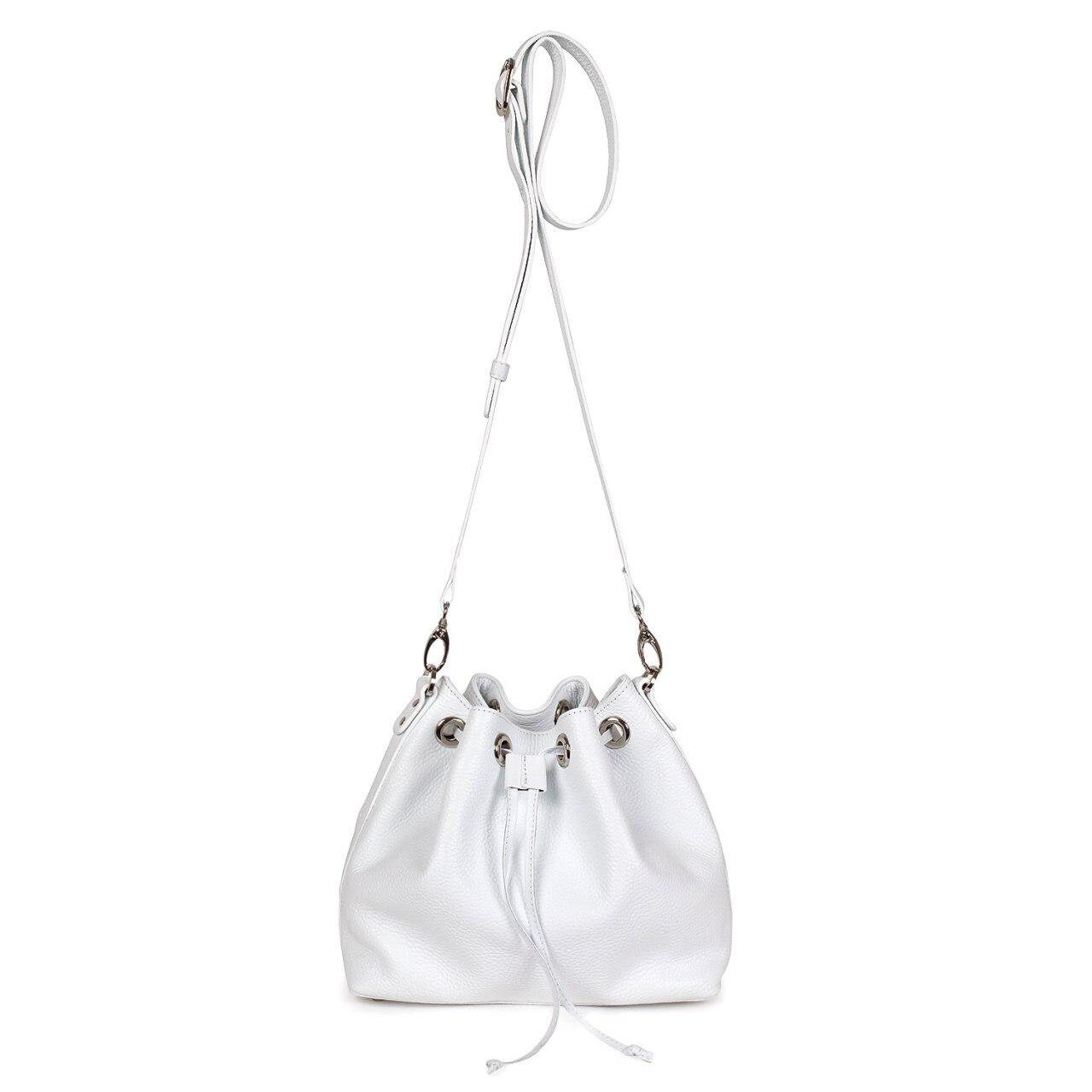 Leather Crossbody Bag, White Leather Shoulder Bag, Women's Leather Cross body Bag, Leather bag KF-2738 - Image 3