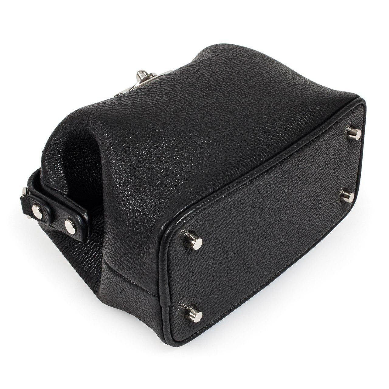 Leather doctor bag for women, Black Leather Shoulder Bag, Women's Leather doctor bag, Leather bag KF-3115 - Image 7