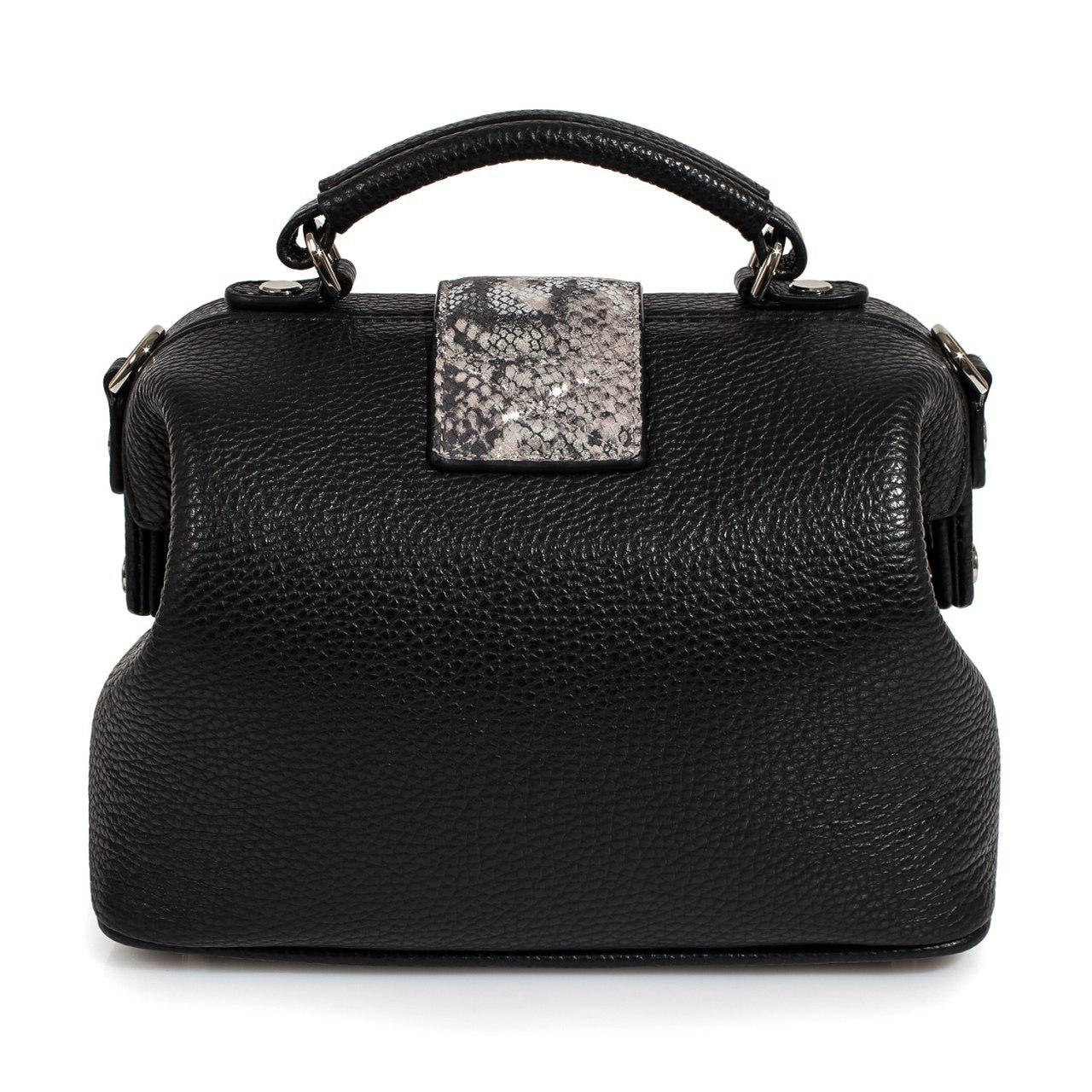 Leather doctor bag for women, Black Leather Shoulder Bag, Women's Leather doctor bag, Leather bag KF-3115 - Image 5