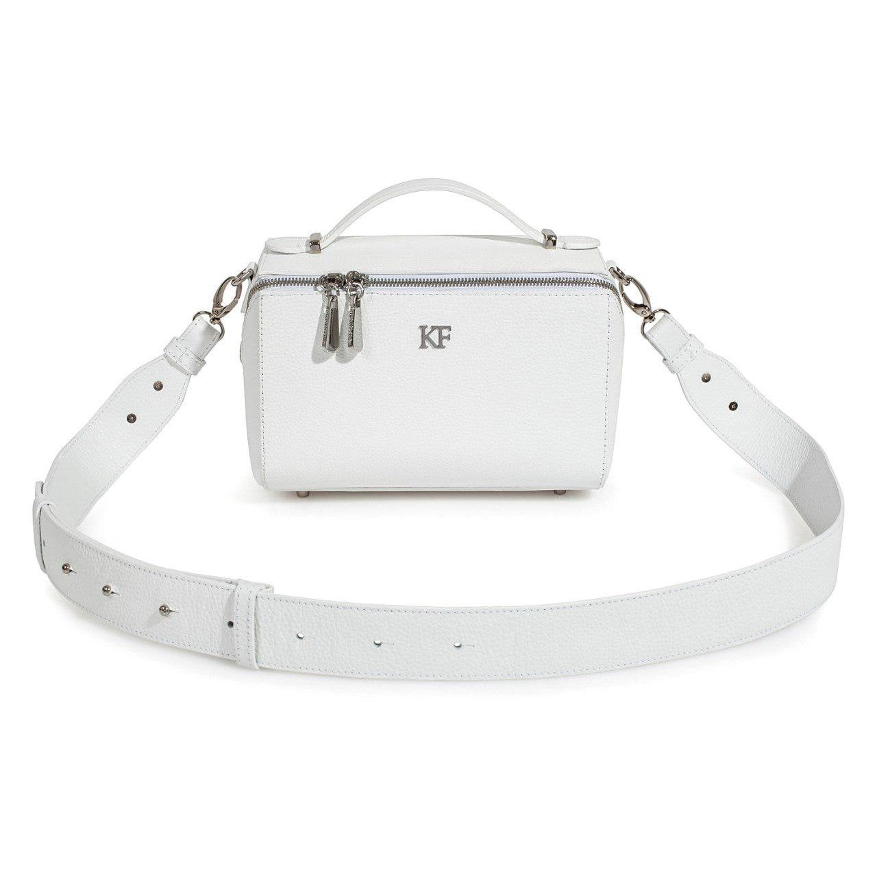 Leather Cross body Bag, White Leather Shoulder Bag, Women's Leather Crossbody Bag, Leather bag KF-3075 - Image 2
