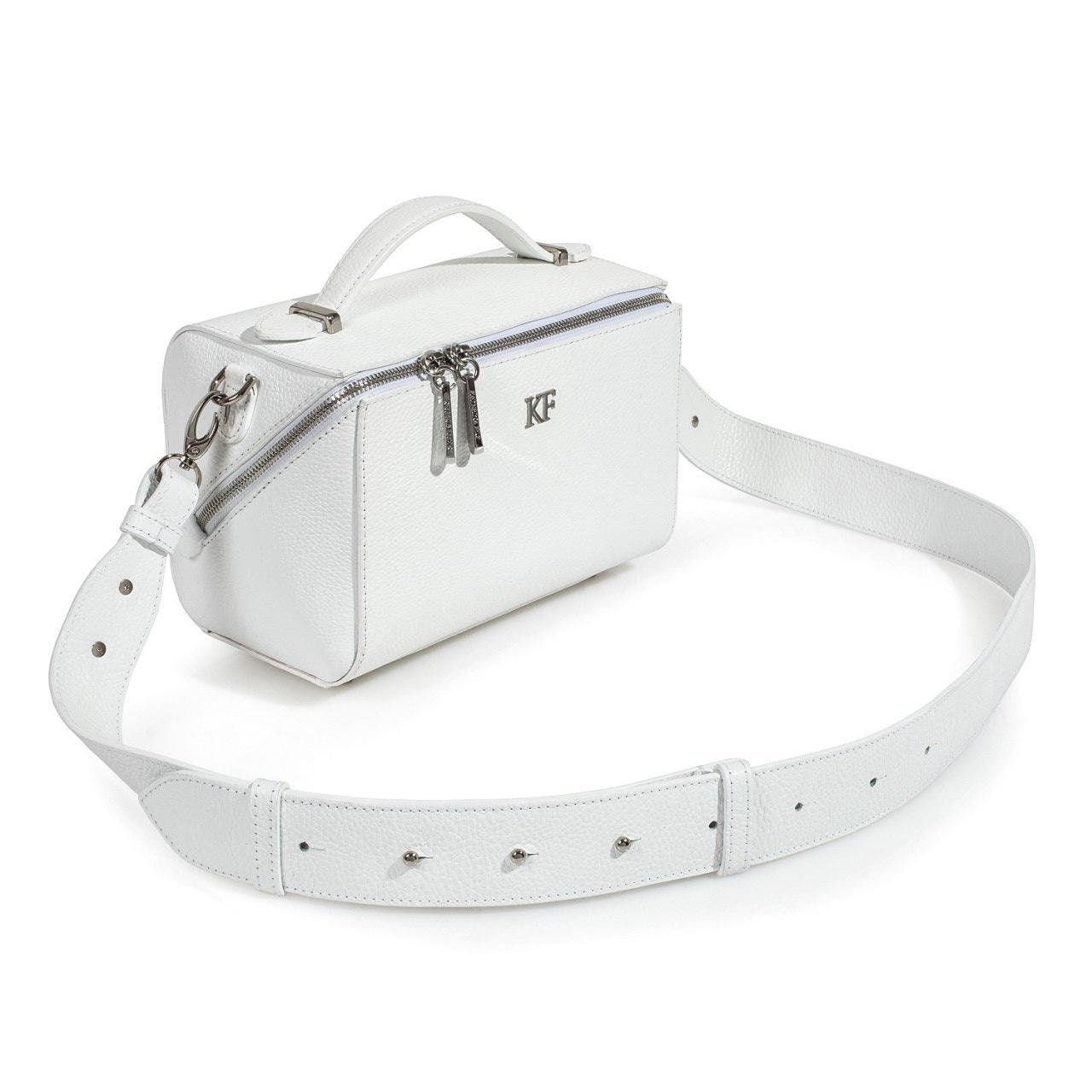 Leather Cross body Bag, White Leather Shoulder Bag, Women's Leather Crossbody Bag, Leather bag KF-3075 - Image 3