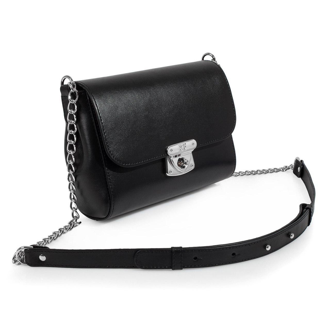 Leather Cross body Bag, Black Leather Shoulder Bag, Women's Leather Crossbody Bag, Leather bag KF-3148 - Image 2