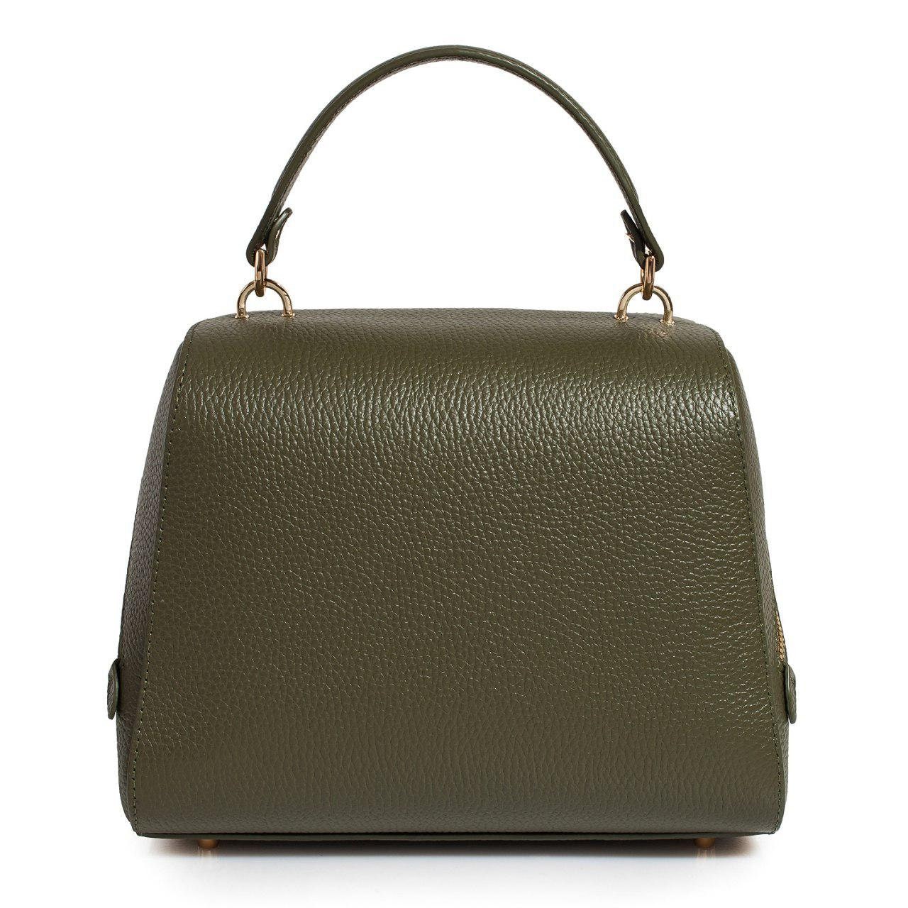 Leather Top Handle Bag, Olive Leather Handbag Top Handle, Women's Leather Bag KF-3161 - Image 4