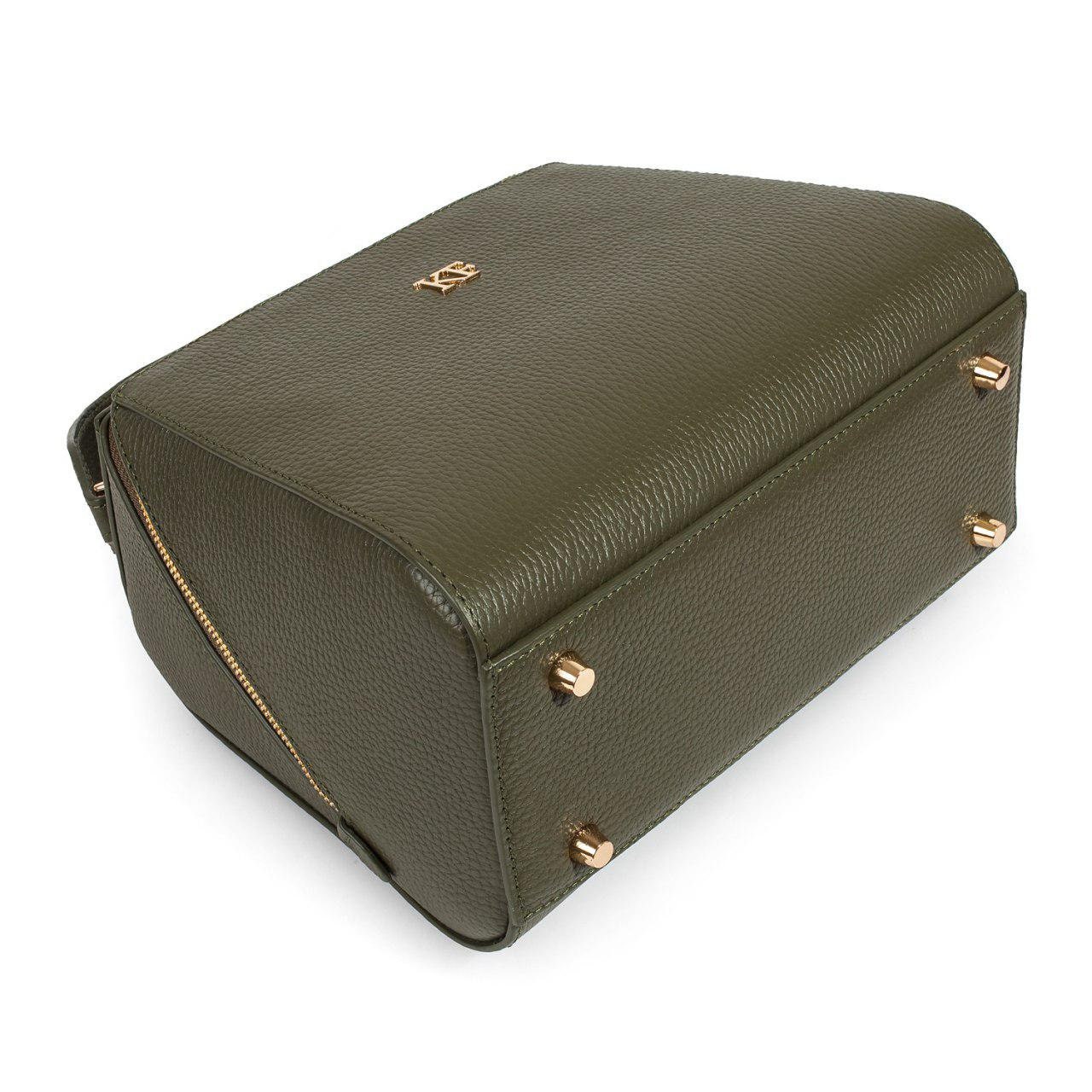 Leather Top Handle Bag, Olive Leather Handbag Top Handle, Women's Leather Bag KF-3161 - Image 6