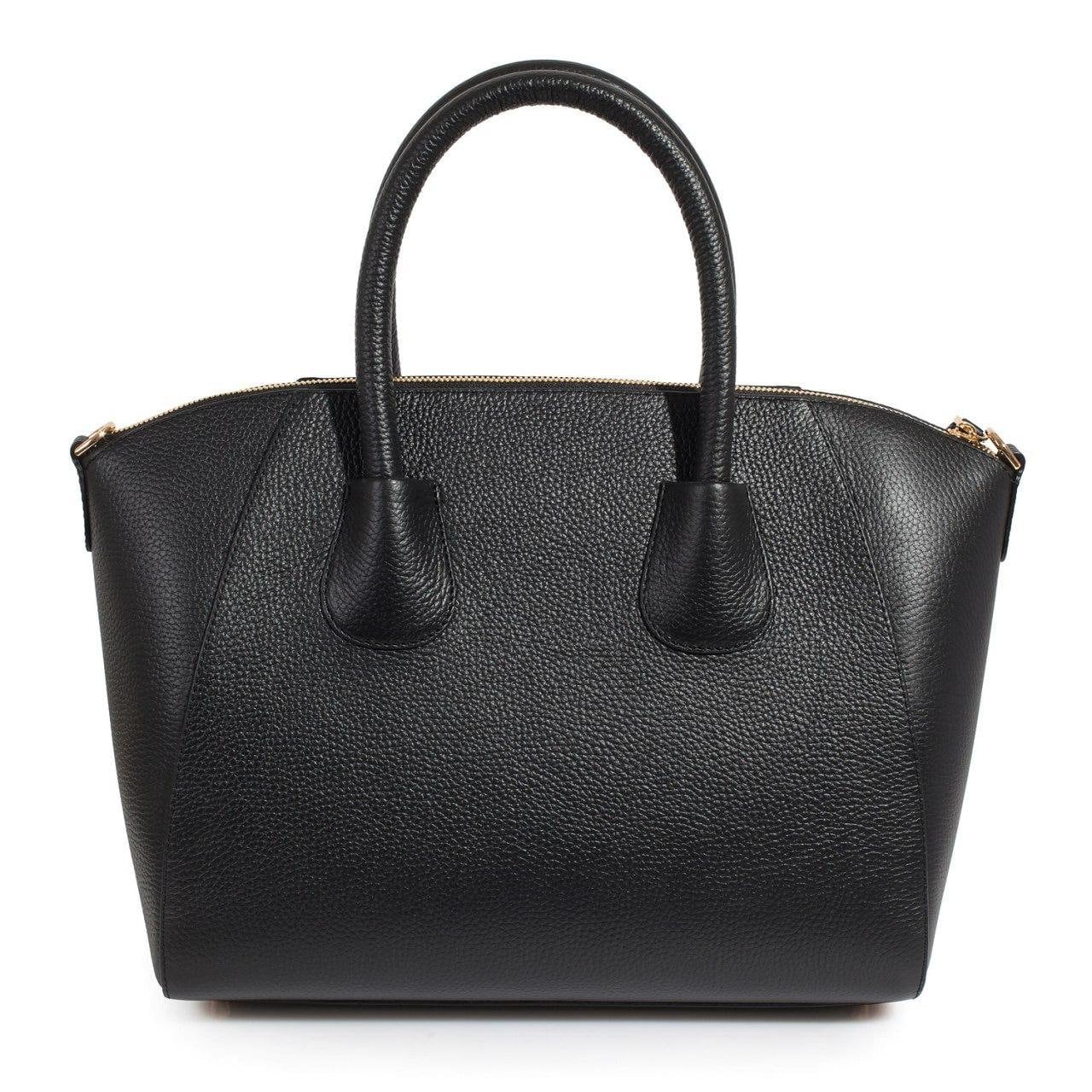Leather Top Handle Bag, Black Leather Handbag Top Handle, Women's Leather Bag KF-3249 - Image 3