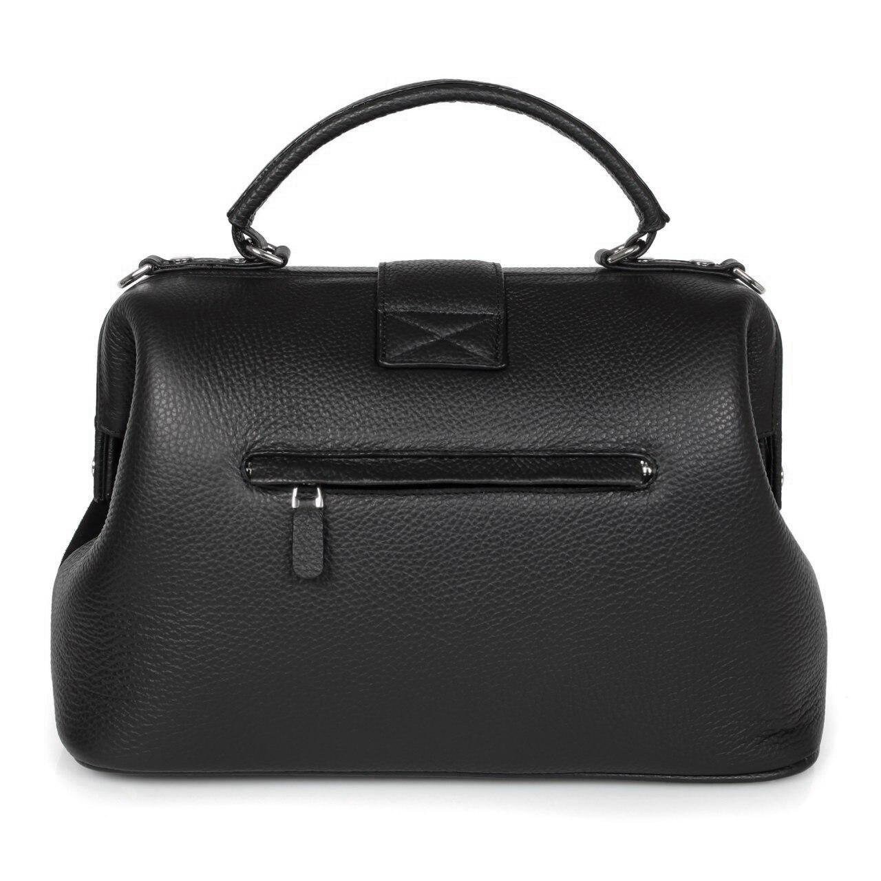 Leather doctor bag for women, Black Leather Handbag Top Handle, Women's Leather doctor Bag, KF-2433 - Image 4