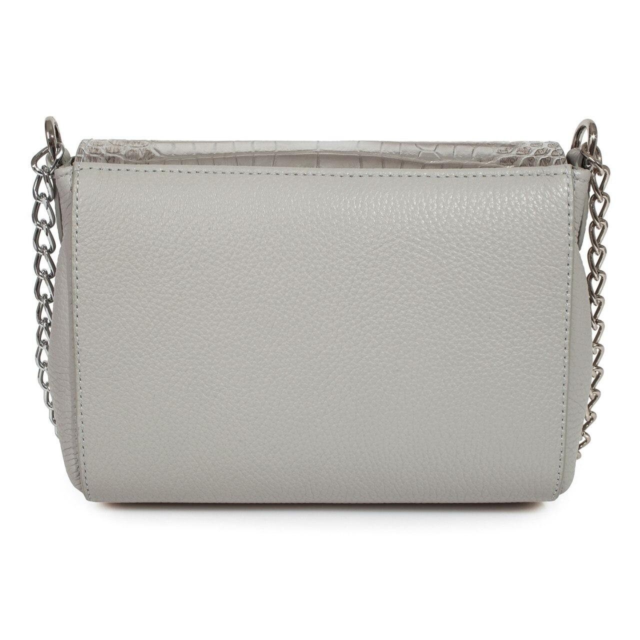 Leather Cross body Bag, Grey Leather Shoulder Bag, Women's Leather Crossbody Bag, Leather bag KF-3348 - Image 4