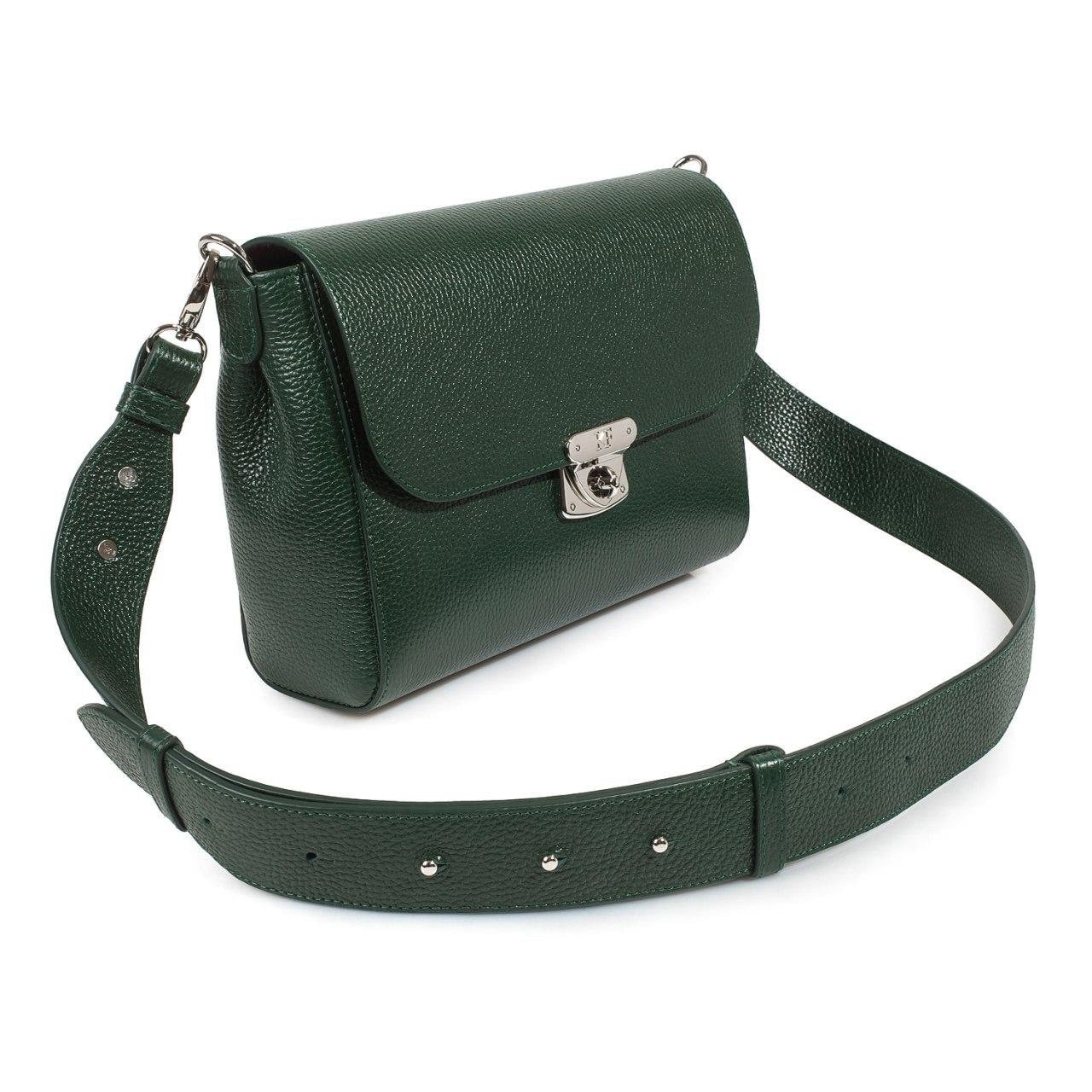 Leather Crossbody Bag, Dark green Leather Shoulder Bag, Women's Leather Cross body Bag, Leather bag KF-3377 - Image 2