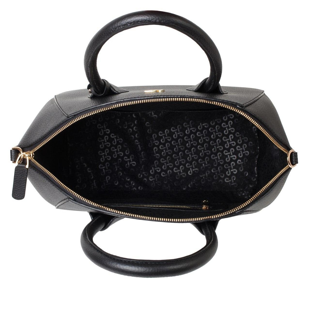 Leather Top Handle Bag, Black Leather Handbag Top Handle, Women's Leather Bag KF-3249 - Image 4