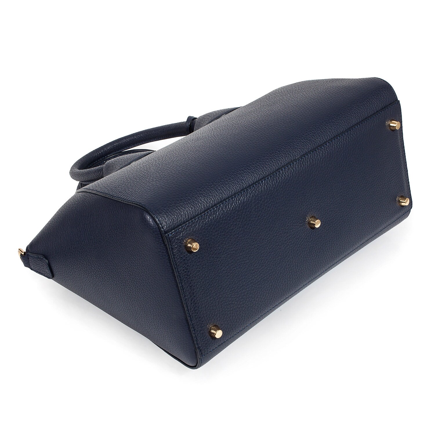 Leather Top Handle Bag, Dark blue Leather Handbag Top Handle, Women's Leather Bag KF-3442 - Image 5