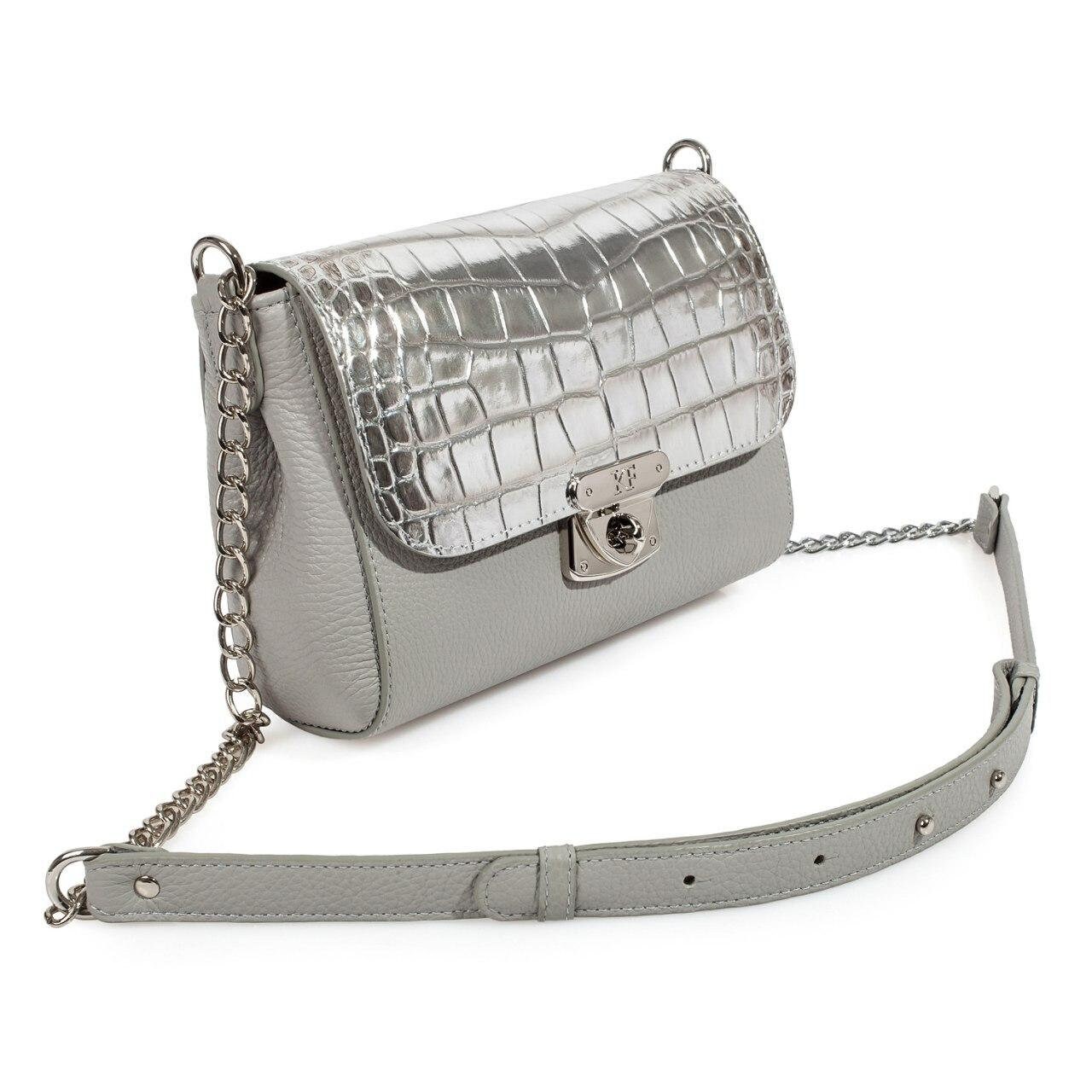 Leather Cross body Bag, Grey Leather Shoulder Bag, Women's Leather Crossbody Bag, Leather bag KF-3348 - Image 2