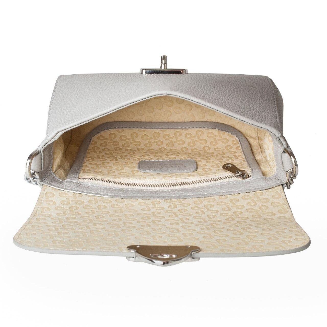 Leather Cross body Bag, Grey Leather Shoulder Bag, Women's Leather Crossbody Bag, Leather bag KF-3348 - Image 5