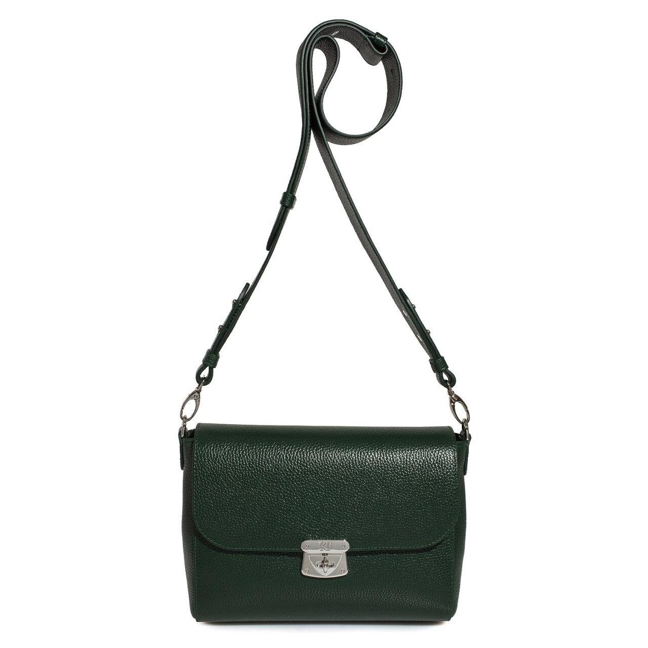 Leather Crossbody Bag, Dark green Leather Shoulder Bag, Women's Leather Cross body Bag, Leather bag KF-3377 - Image 3