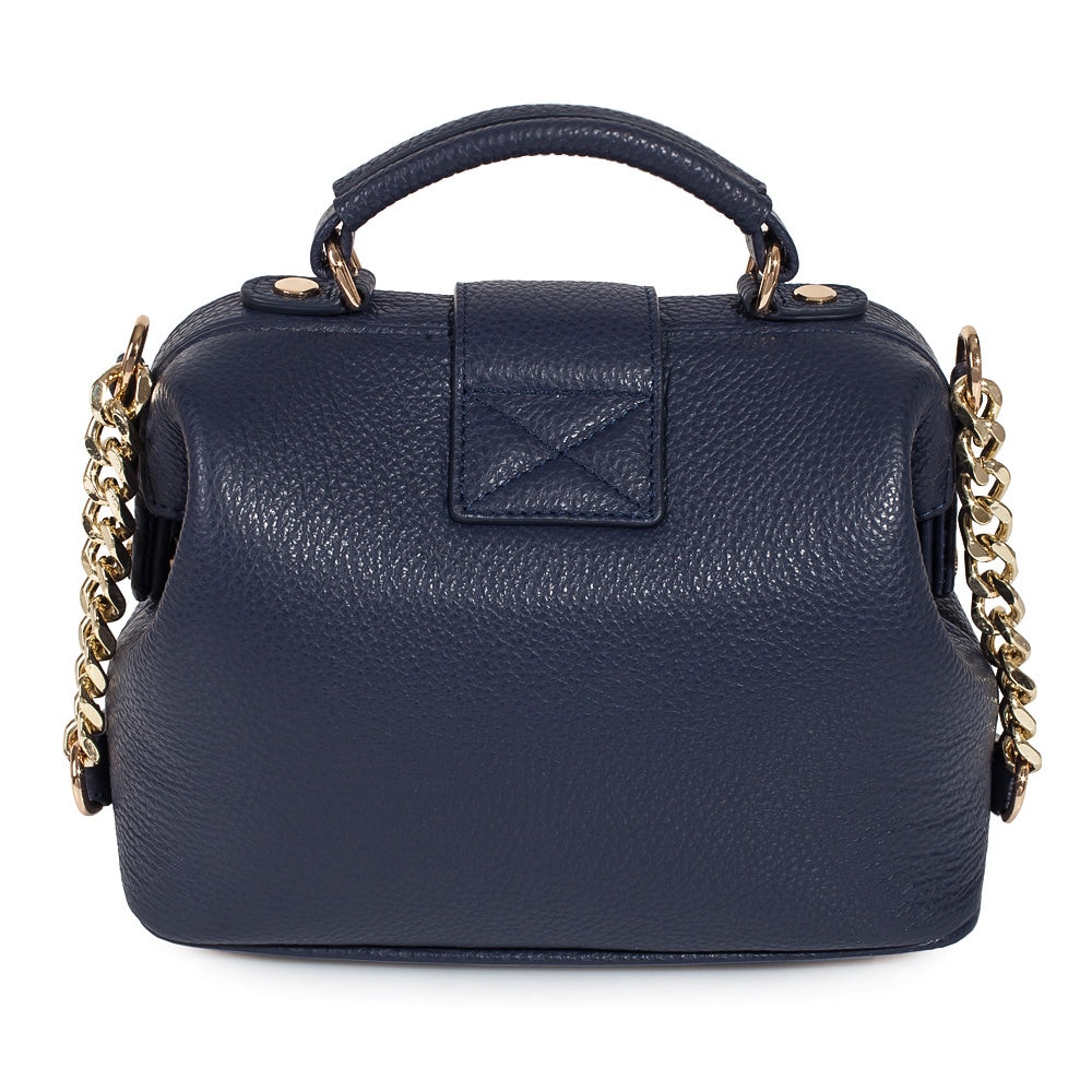 Leather doctor bag for women, Navy Blue Leather Shoulder Bag, Women's Leather doctor bag, Leather bag KF-3443 - Image 4