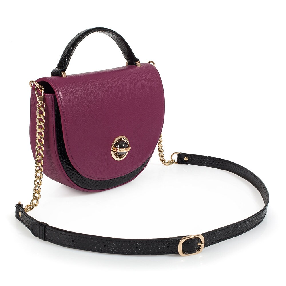 Leather Cross body Bag, Violet (Orchid) Leather Shoulder Bag, Women's Leather Crossbody Bag, Leather bag KF-2933 - Image 2