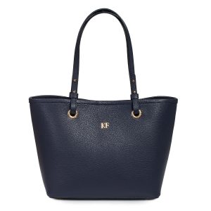 Leather Tote Bag, Blue Leather Tote Bag, Women's Leather Tote Bag KF-3465