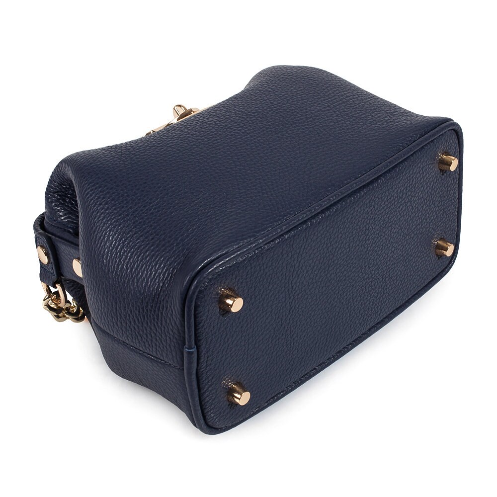 Leather doctor bag for women, Navy Blue Leather Shoulder Bag, Women's Leather doctor bag, Leather bag KF-3443 - Image 5