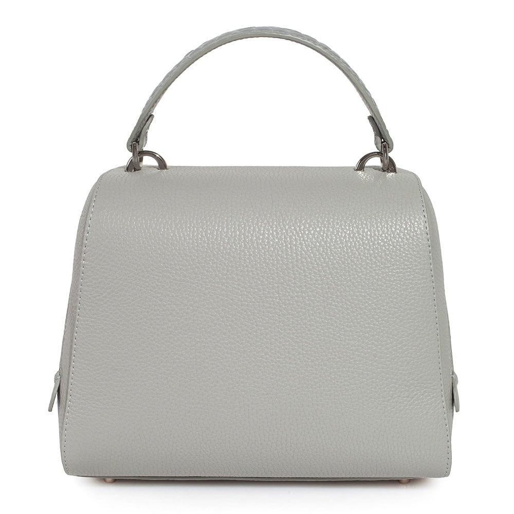 Leather Top Handle Bag, Gray Leather Handbag Top Handle, Women's Leather Bag KF-3512 - Image 4