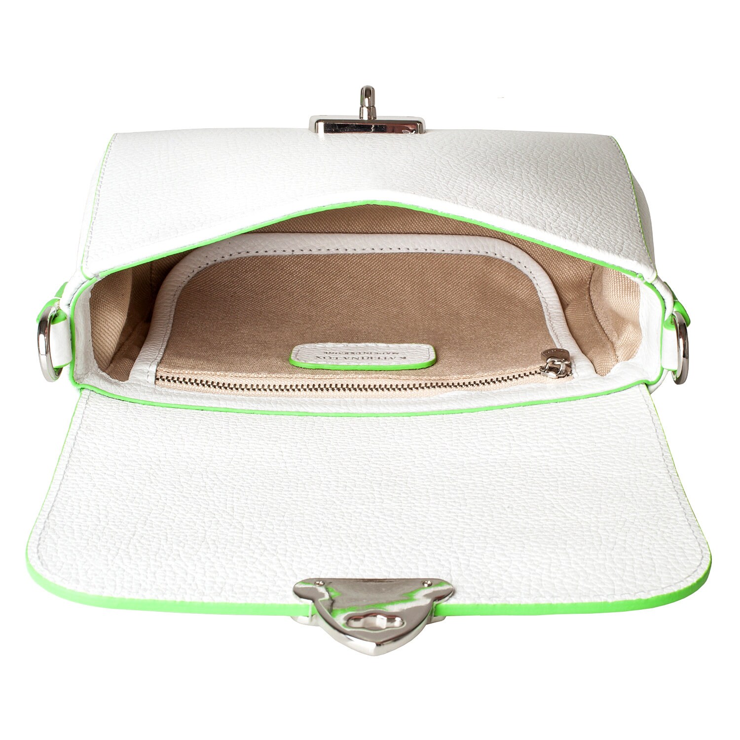 Leather Crossbody Bag, White Leather Shoulder Bag, Women's Leather Cross body Bag, Leather bag KF-3568 - Image 5