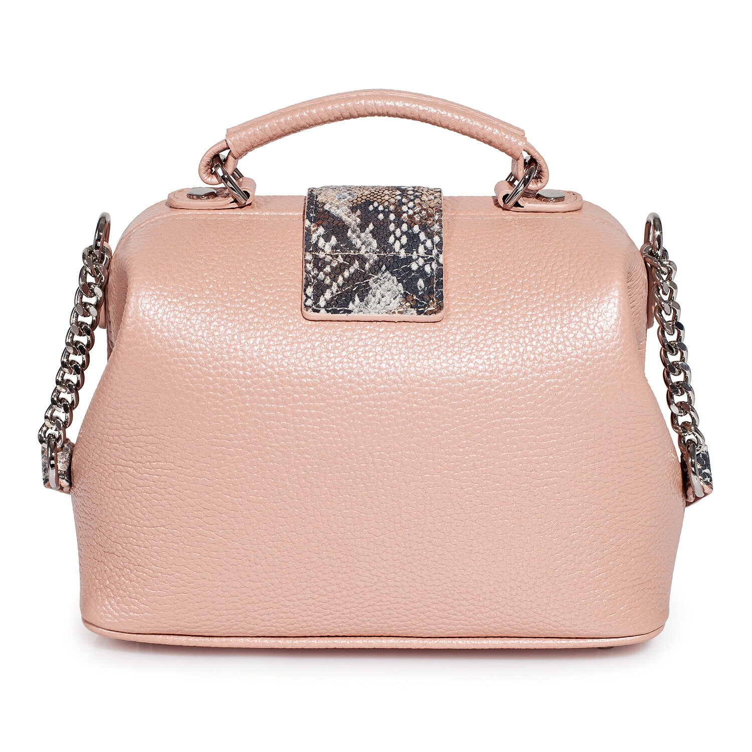 Leather doctor bag for women, Beige pearl Leather Shoulder Bag, Women's Leather doctor bag, Leather bag KF-3602 - Image 5