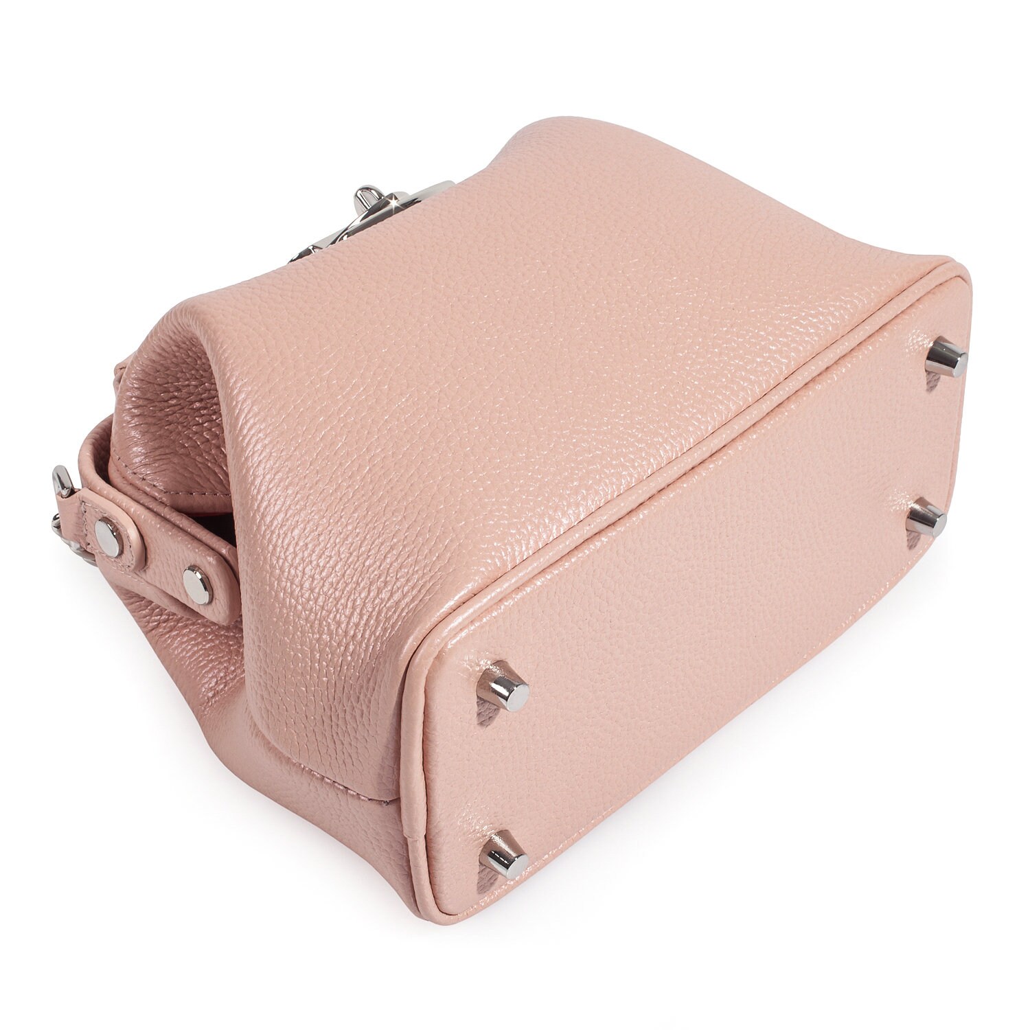 Leather doctor bag for women, Beige pearl Leather Shoulder Bag, Women's Leather doctor bag, Leather bag KF-3602 - Image 7