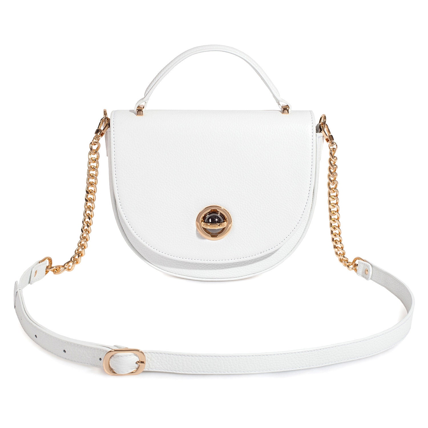 Leather Cross body Bag, White Leather Shoulder Bag, Women's Leather Crossbody Bag, Leather bag KF-2967