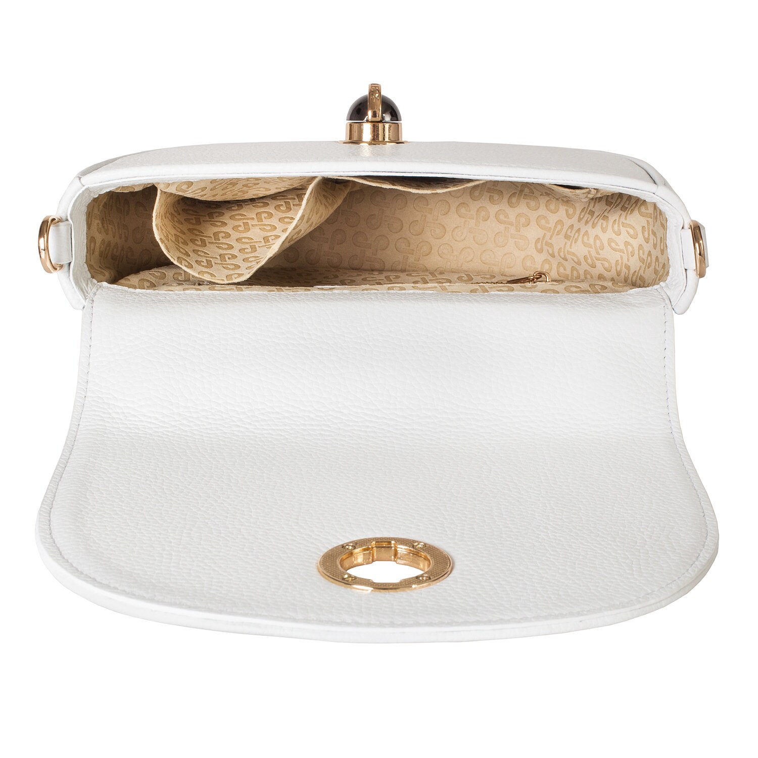 Leather Cross body Bag, White Leather Shoulder Bag, Women's Leather Crossbody Bag, Leather bag KF-2967 - Image 5