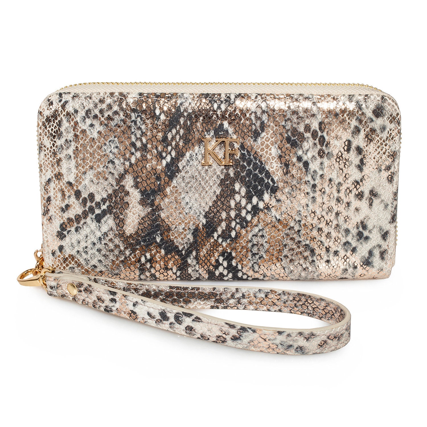 Leather Wallet Woman, Beige Leather Womens Wallet, Woman leather wallet, Zipper woman wallet, Clutch wallet, Wallet for her KF-3627