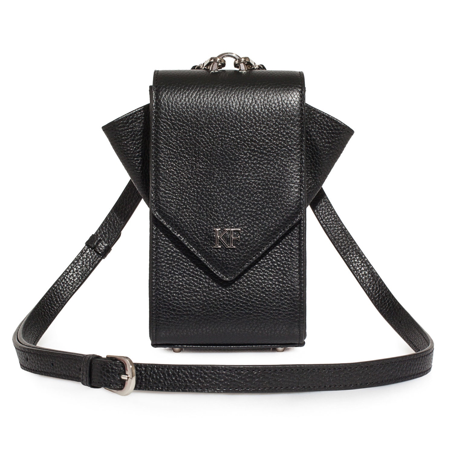 Leather Cross body Bag, Black Leather Shoulder Bag, Women's Leather Crossbody Bag, Leather bag KF-3633