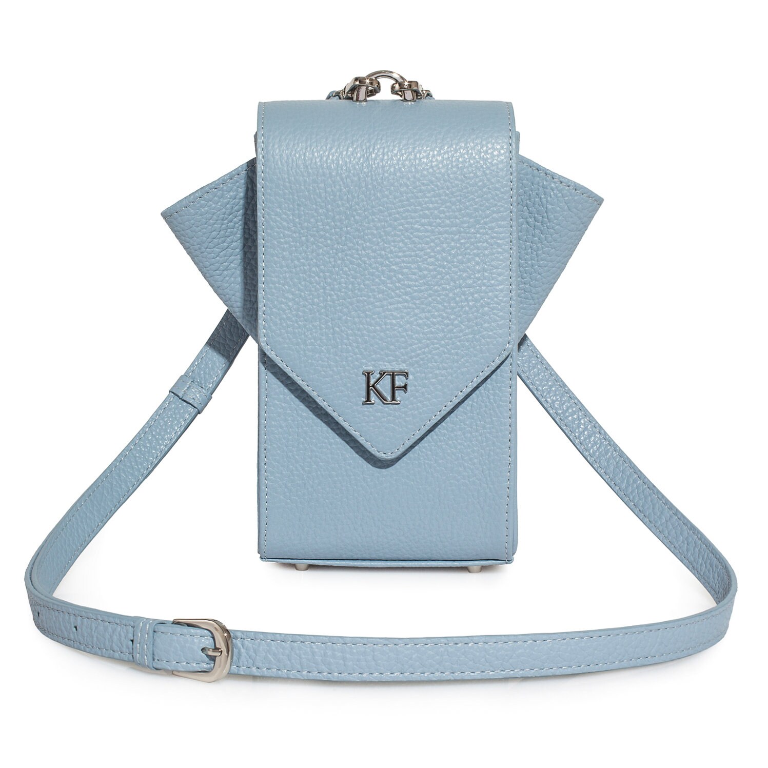 Leather Cross body Bag, Blue Leather Shoulder Bag, Women's Leather Crossbody Bag, Leather bag KF-3634 - Image 2