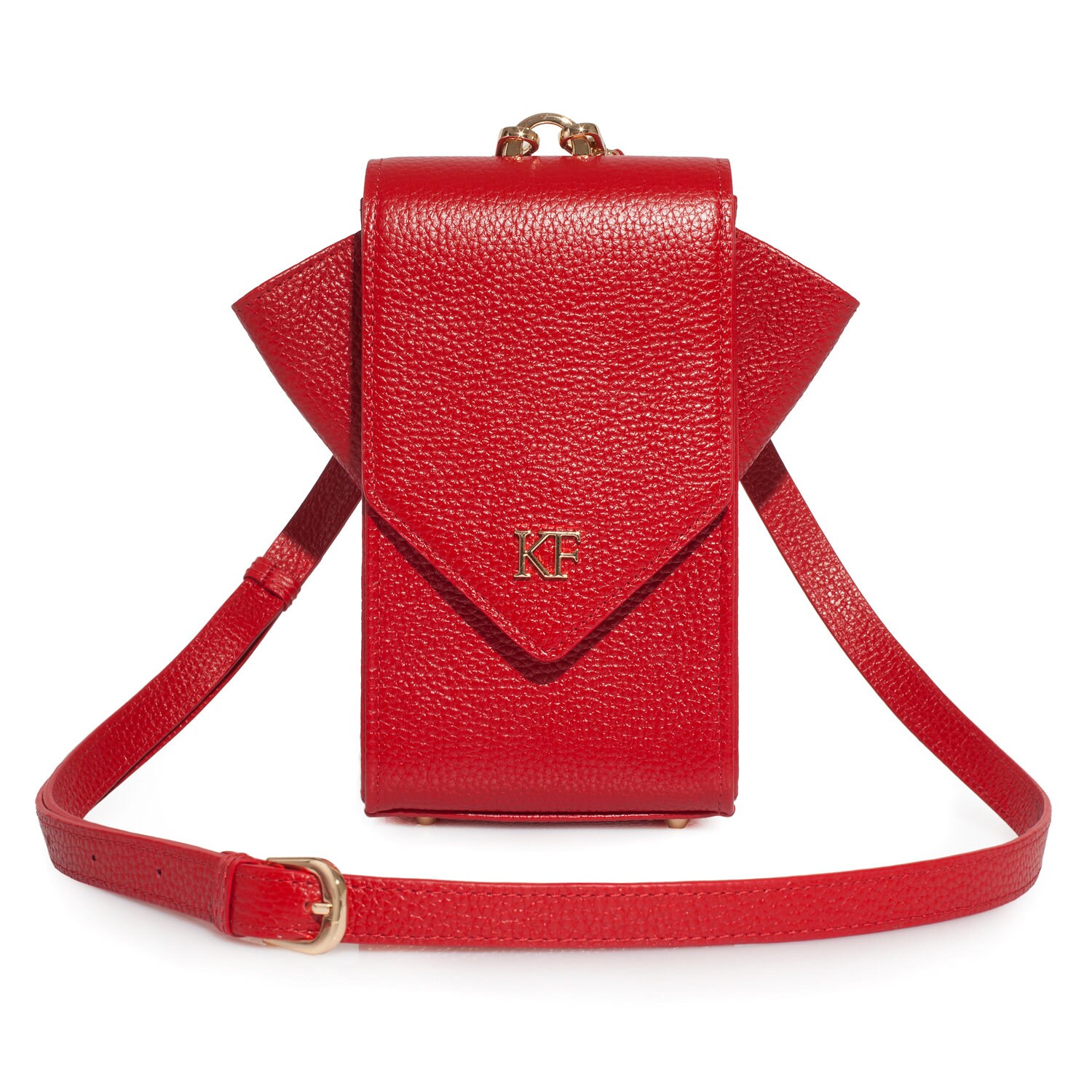 Leather Cross body Bag, Red Leather Shoulder Bag, Women's Leather Crossbody Bag, Leather bag KF-3638 - Image 2