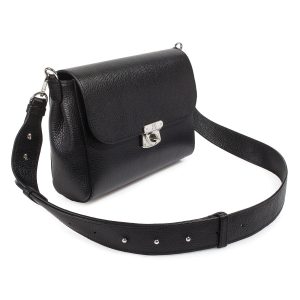 Leather Cross body Bag, Black Leather Shoulder Bag, Women's Leather Crossbody Bag, Leather bag KF-3564
