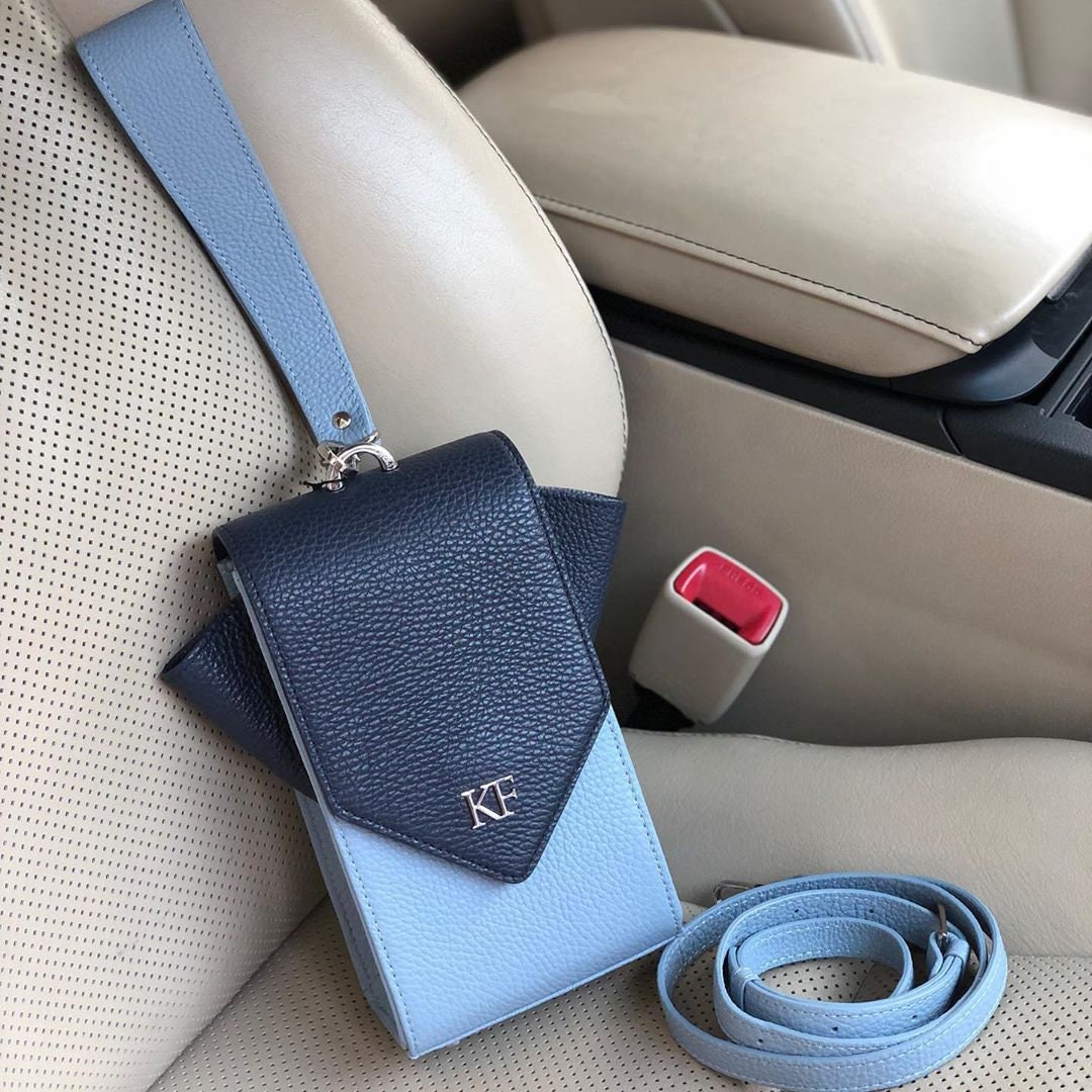 Leather Cross body Bag, Blue Leather Shoulder Bag, Women's Leather Crossbody Bag, Leather bag KF-3667 - Image 8