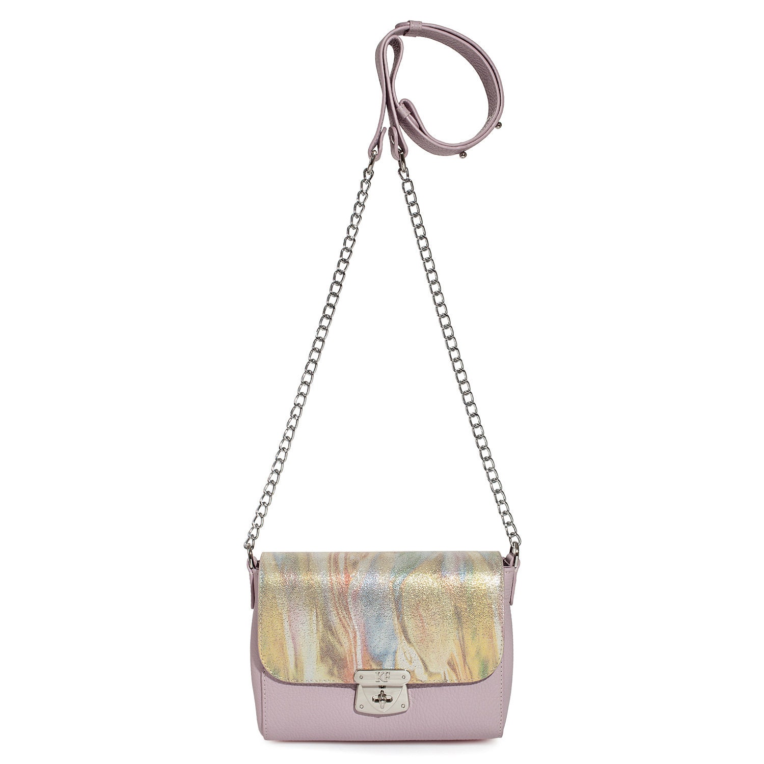 Leather Crossbody Bag, Light purple Leather Shoulder Bag, Women's Leather Cross body Bag, Leather bag KF-910 - Image 3