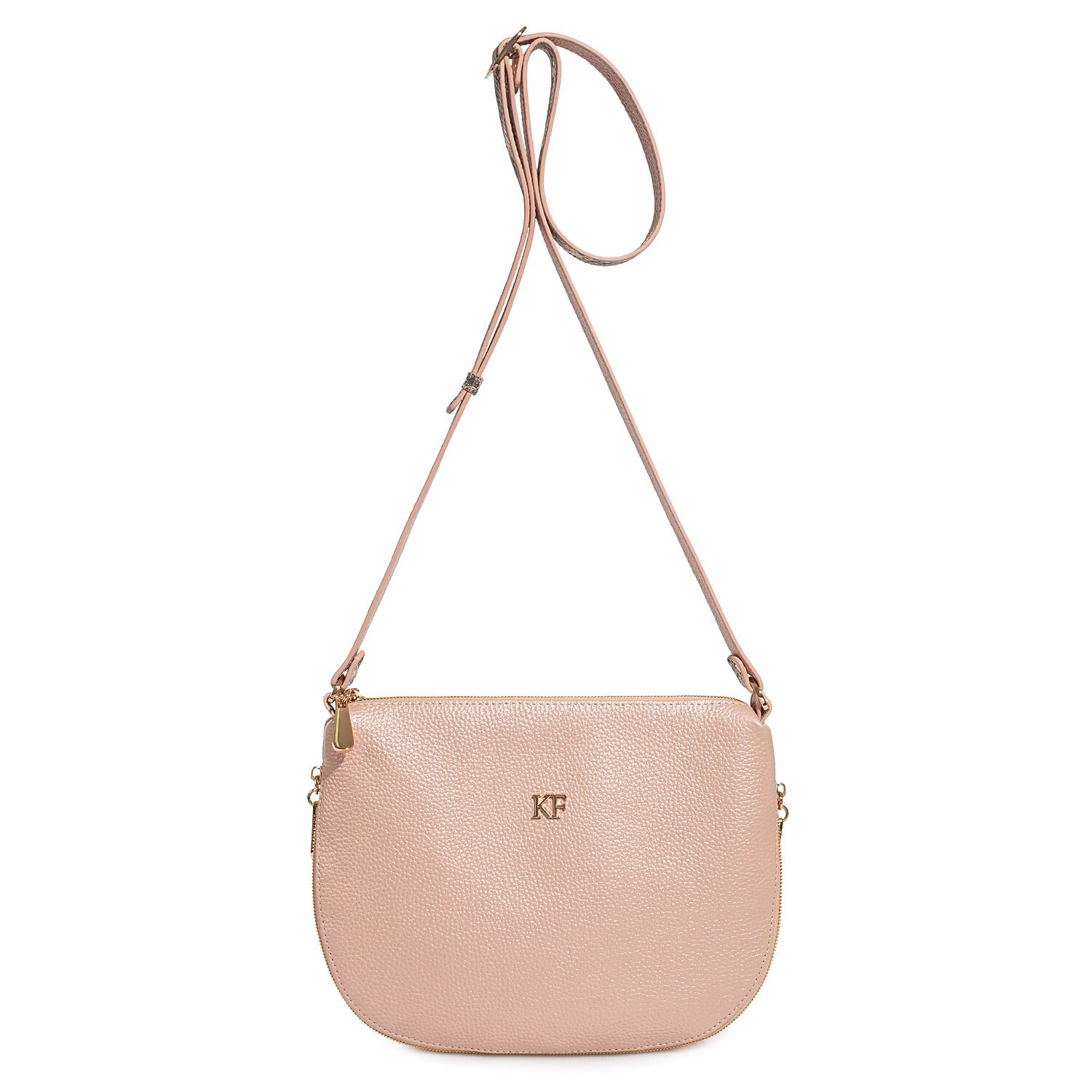 Leather Cross body Bag, Beige pearl Leather Shoulder Bag, Women's Leather Crossbody Bag, Leather bag KF-3696 - Image 2