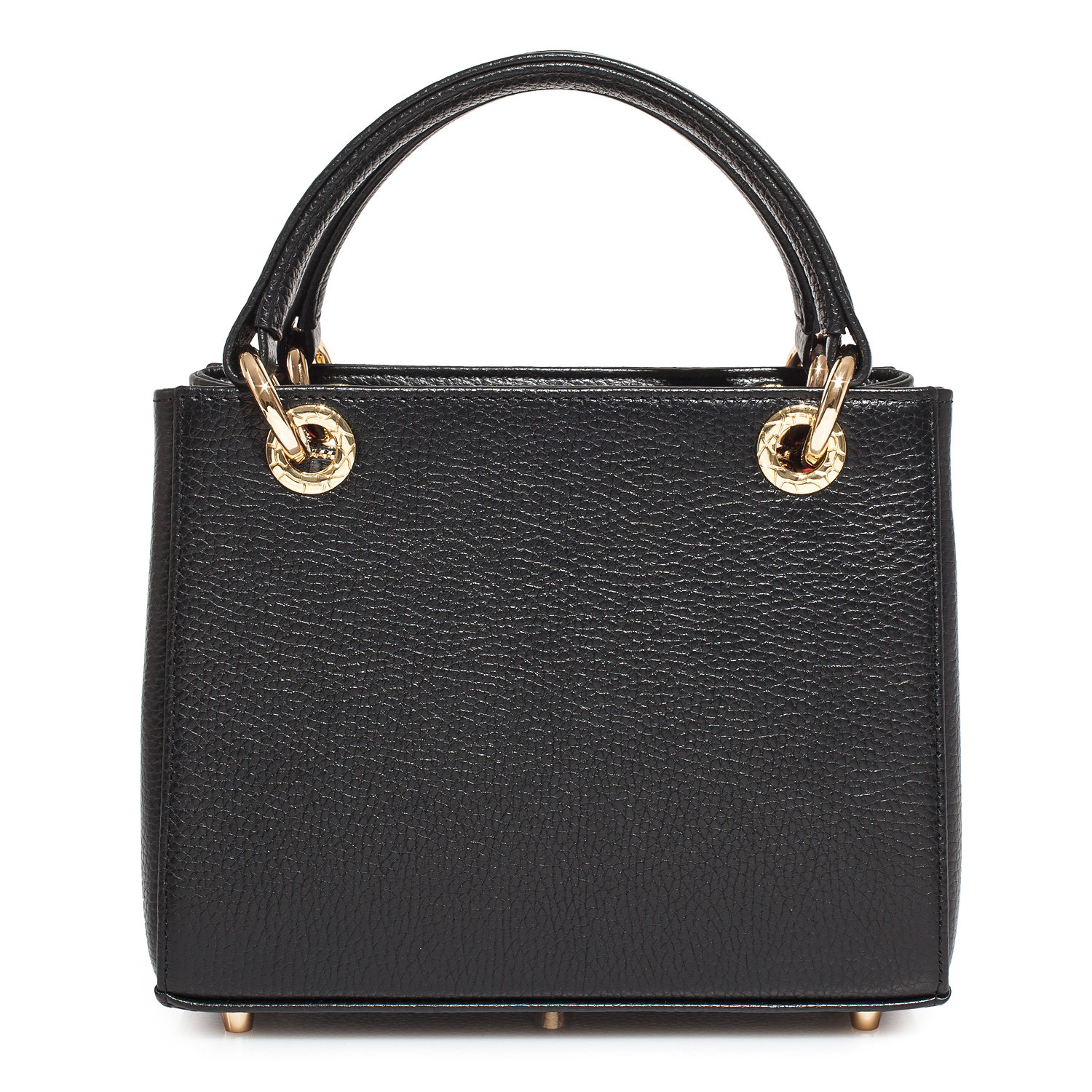 Leather Top Handle Bag, Black Leather Handbag Top Handle, Women's Leather Bag KF-3742 - Image 5