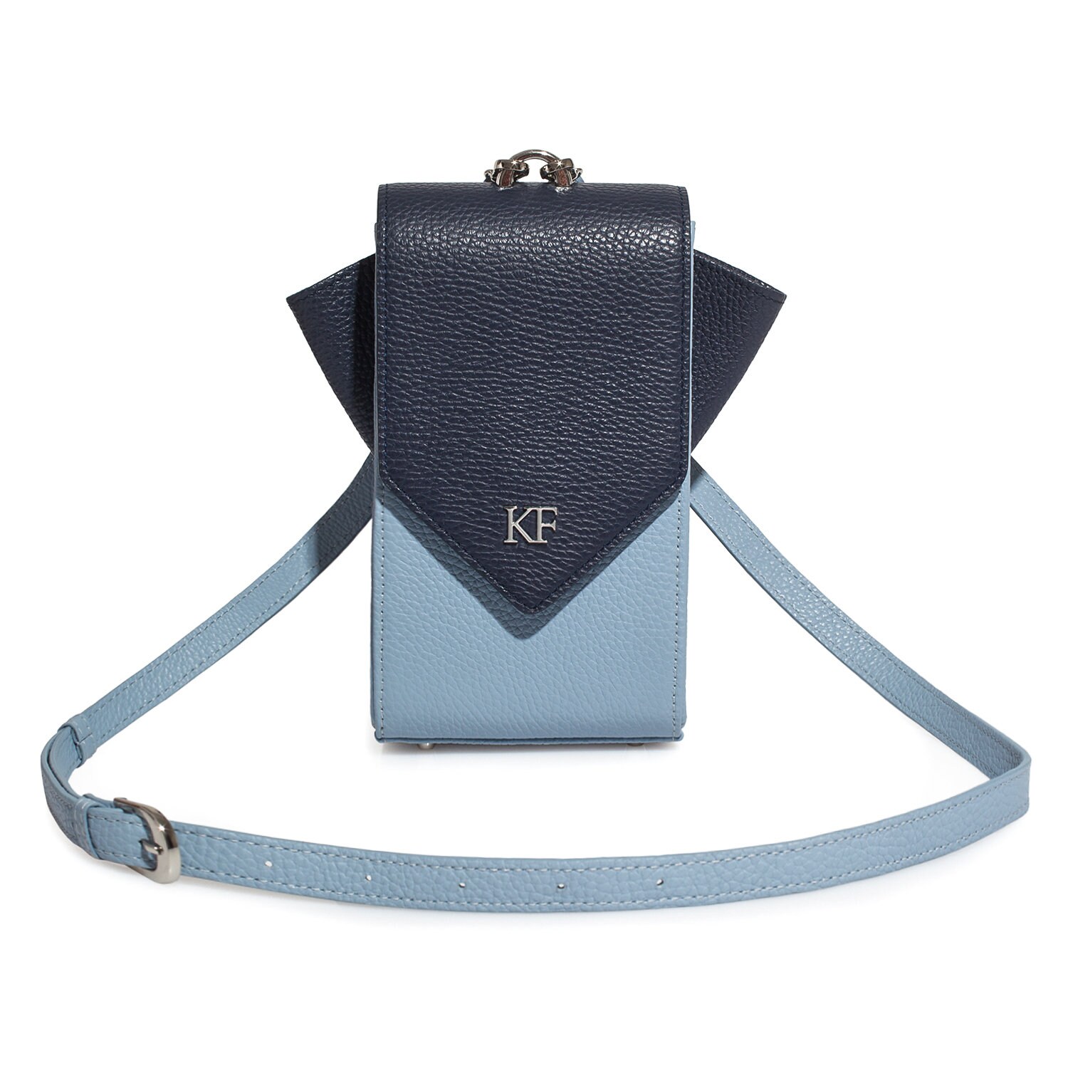 Leather Cross body Bag, Blue Leather Shoulder Bag, Women's Leather Crossbody Bag, Leather bag KF-3667 - Image 2