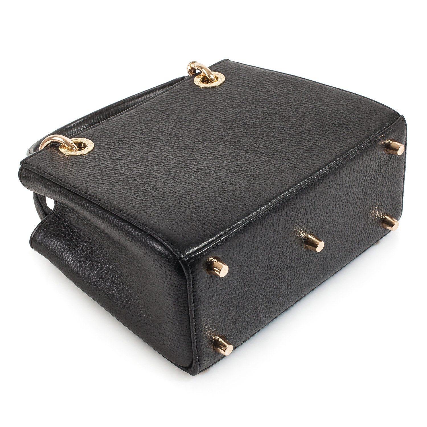 Leather Top Handle Bag, Black Leather Handbag Top Handle, Women's Leather Bag KF-3742 - Image 7