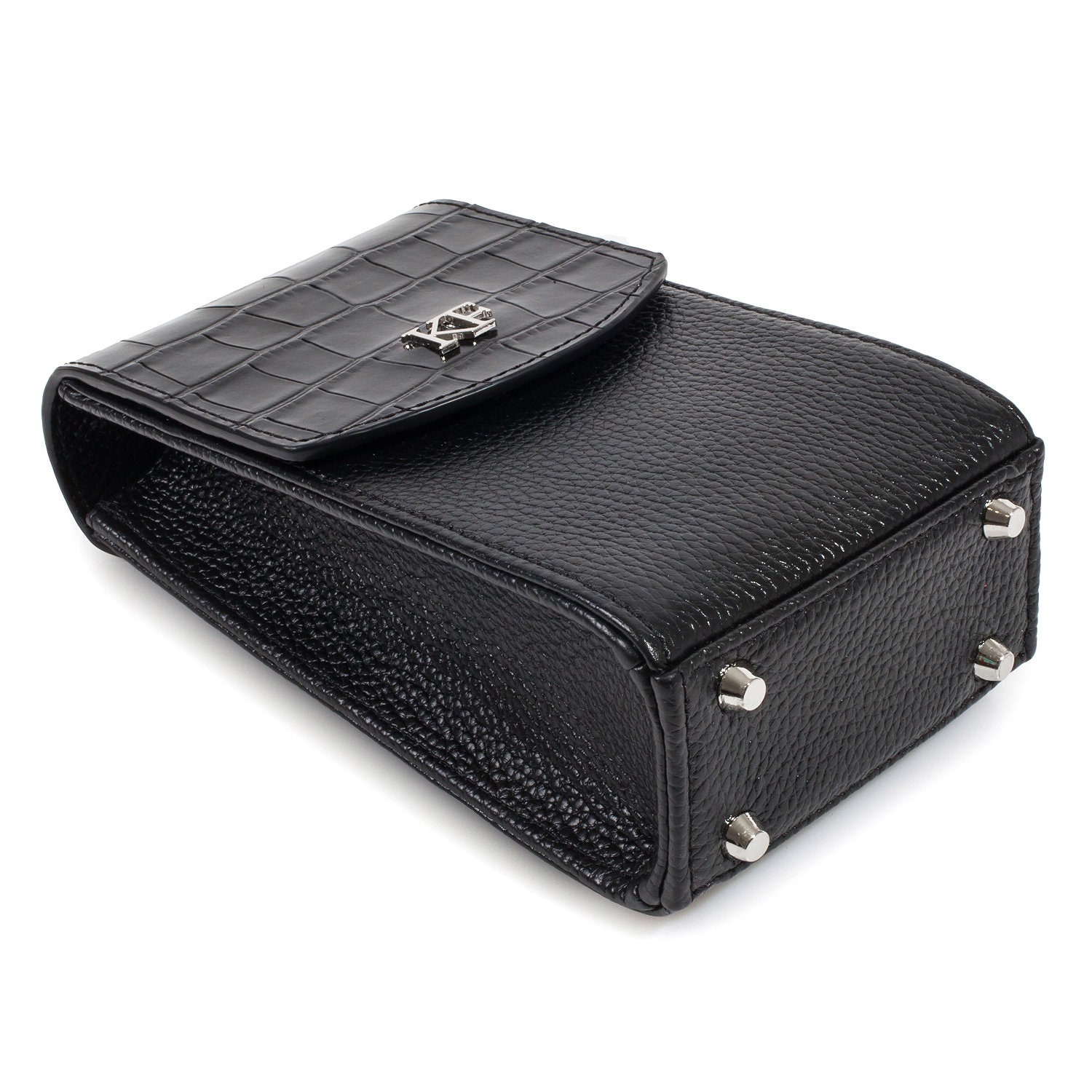 Leather Cross body Bag, Black Leather Shoulder Bag, Women's Leather Crossbody Bag, Leather bag KF-3836 - Image 5