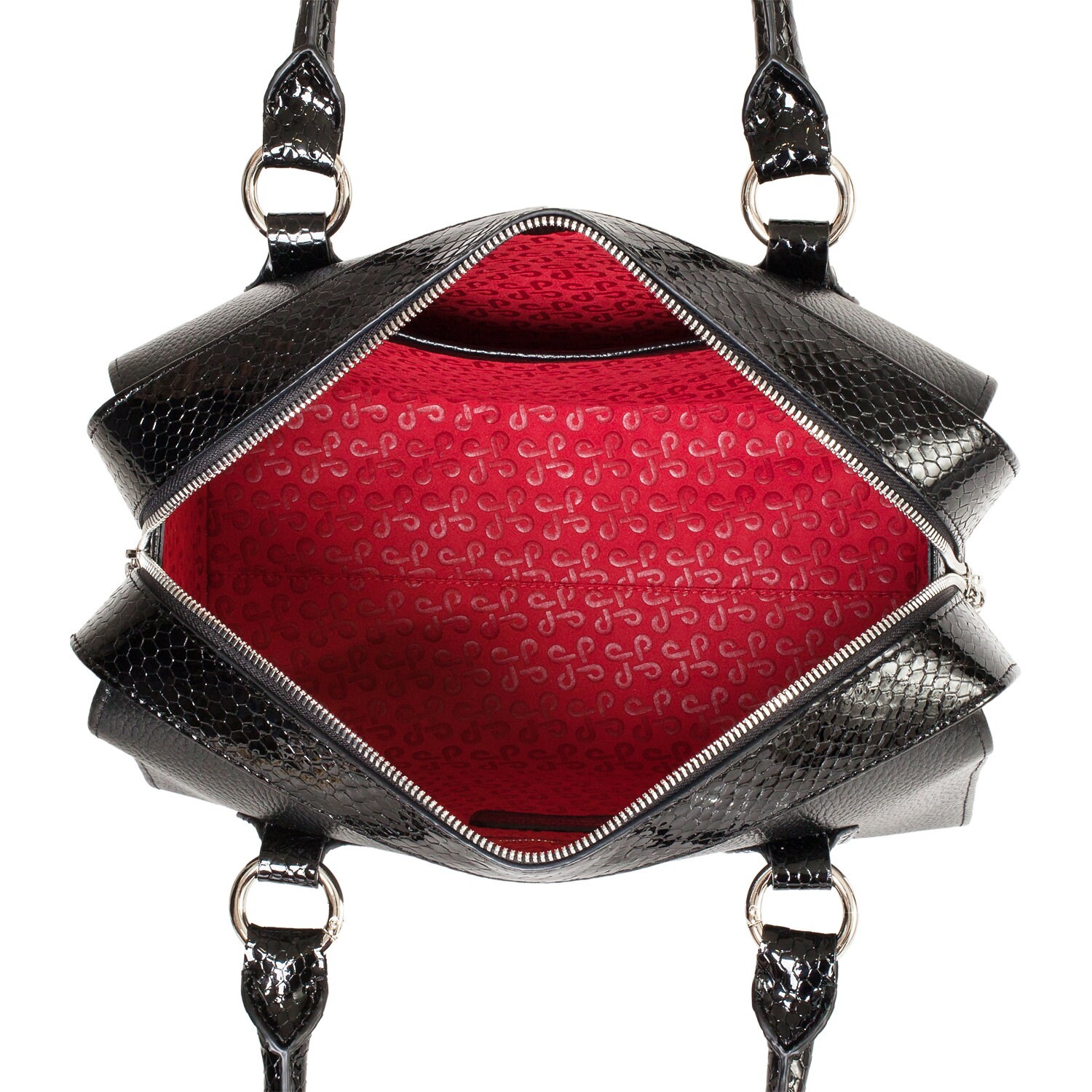 Leather Top Handle Bag, Black Leather Handbag Top Handle, Women's Leather Bag KF-3862 - Image 5