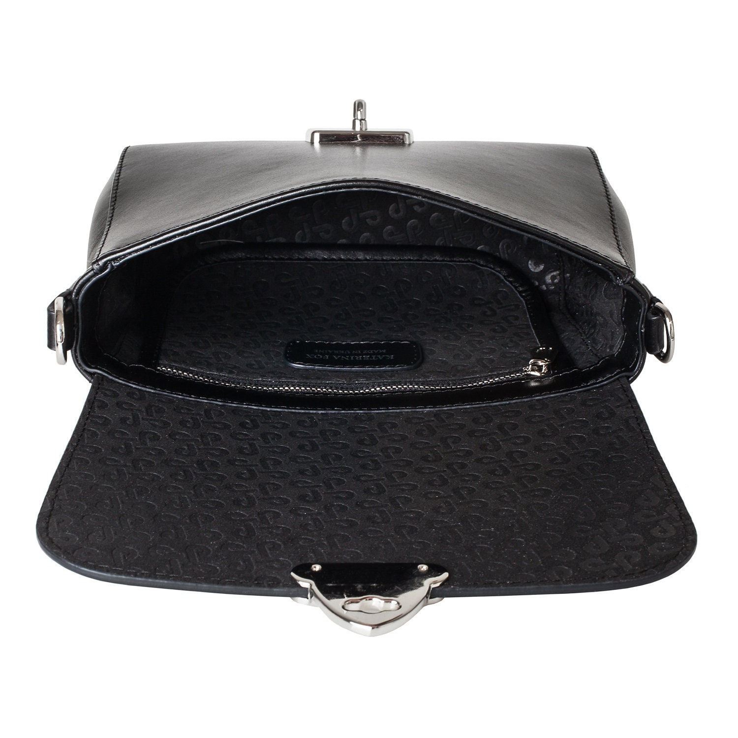 Leather Cross body Bag, Black Leather Shoulder Bag, Women's Leather Crossbody Bag, Leather bag KF-3865 - Image 5