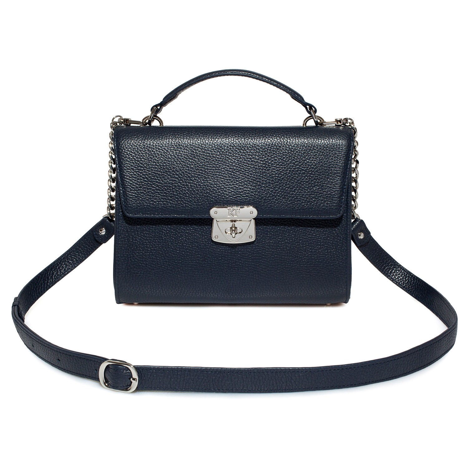 Leather Cross body Bag, Blue Leather Shoulder Bag, Women's Leather Crossbody Bag, Leather bag KF-3845 - Image 2