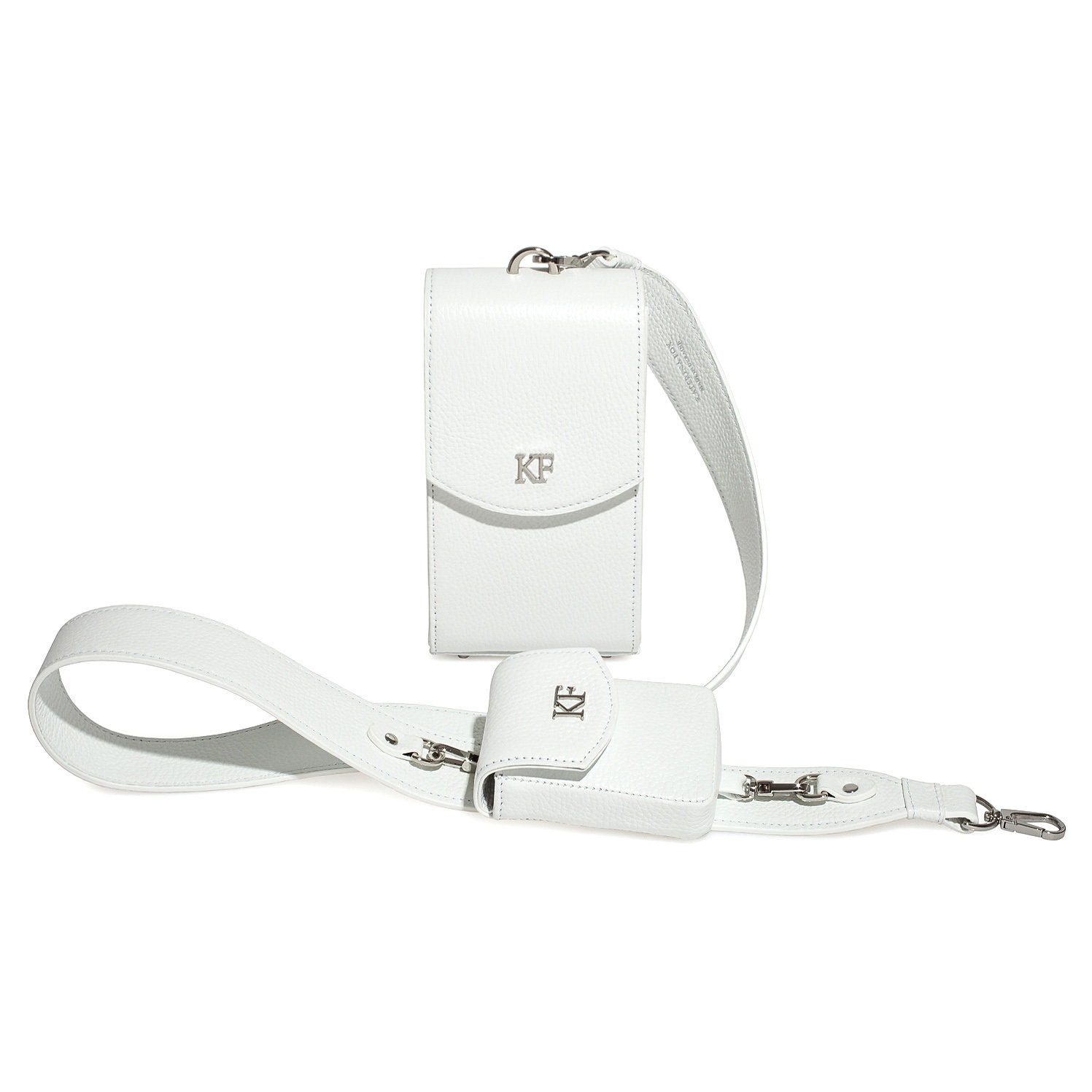 Leather Cross body Bag, White Leather Shoulder Bag, Women's Leather Crossbody Bag, Leather bag KF-3912 - Image 3